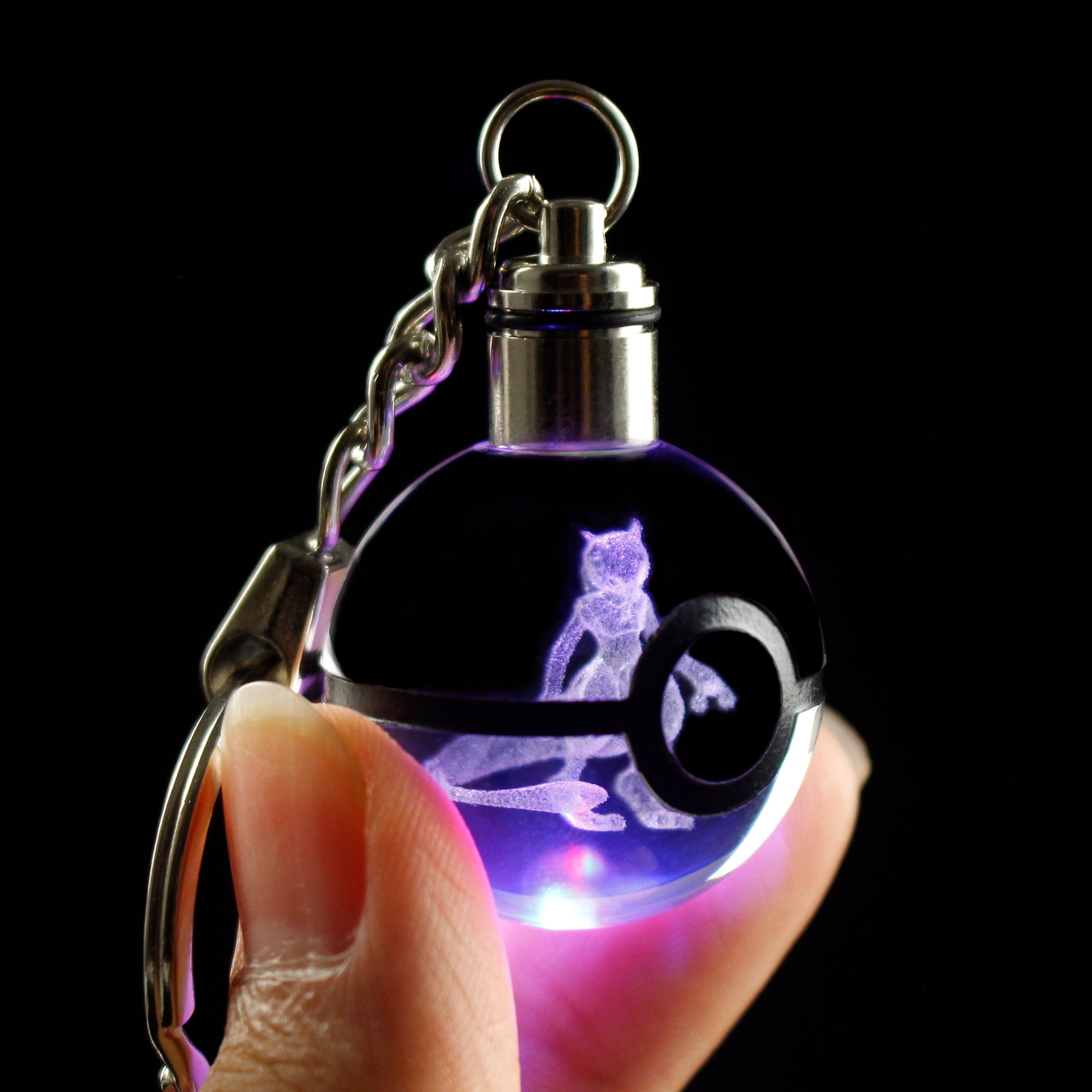 Crystal Pokeball Keychains - GlowingPokeballs