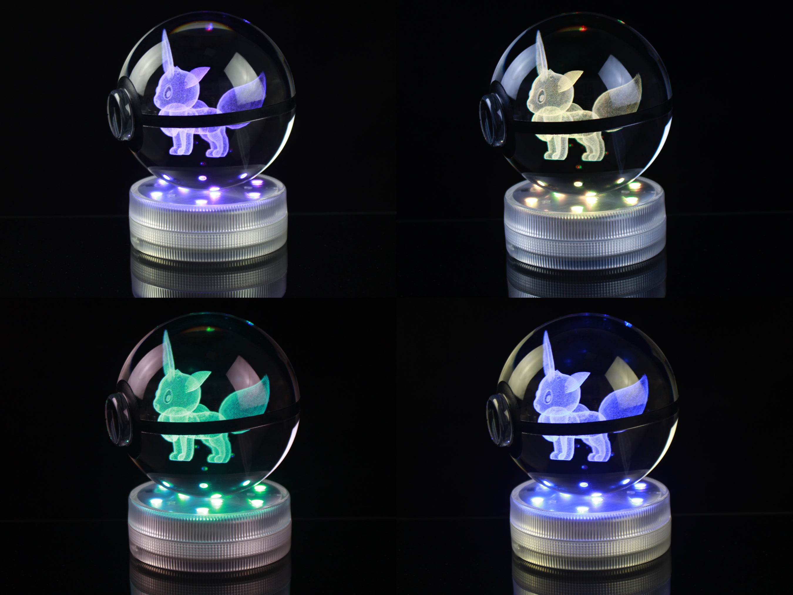 Eevee Large Crystal Pokeball