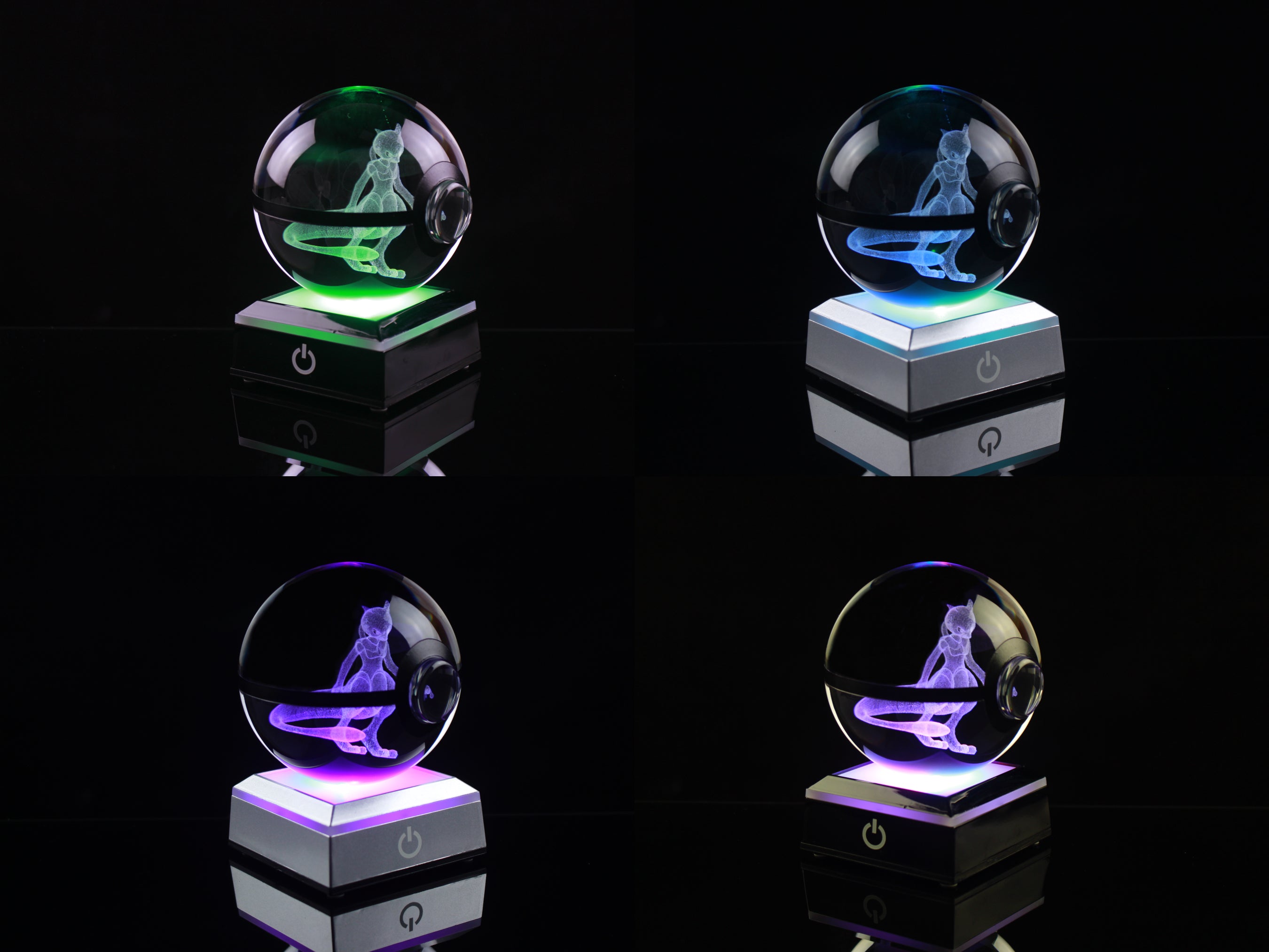 Mewtwo Large Crystal Pokeball