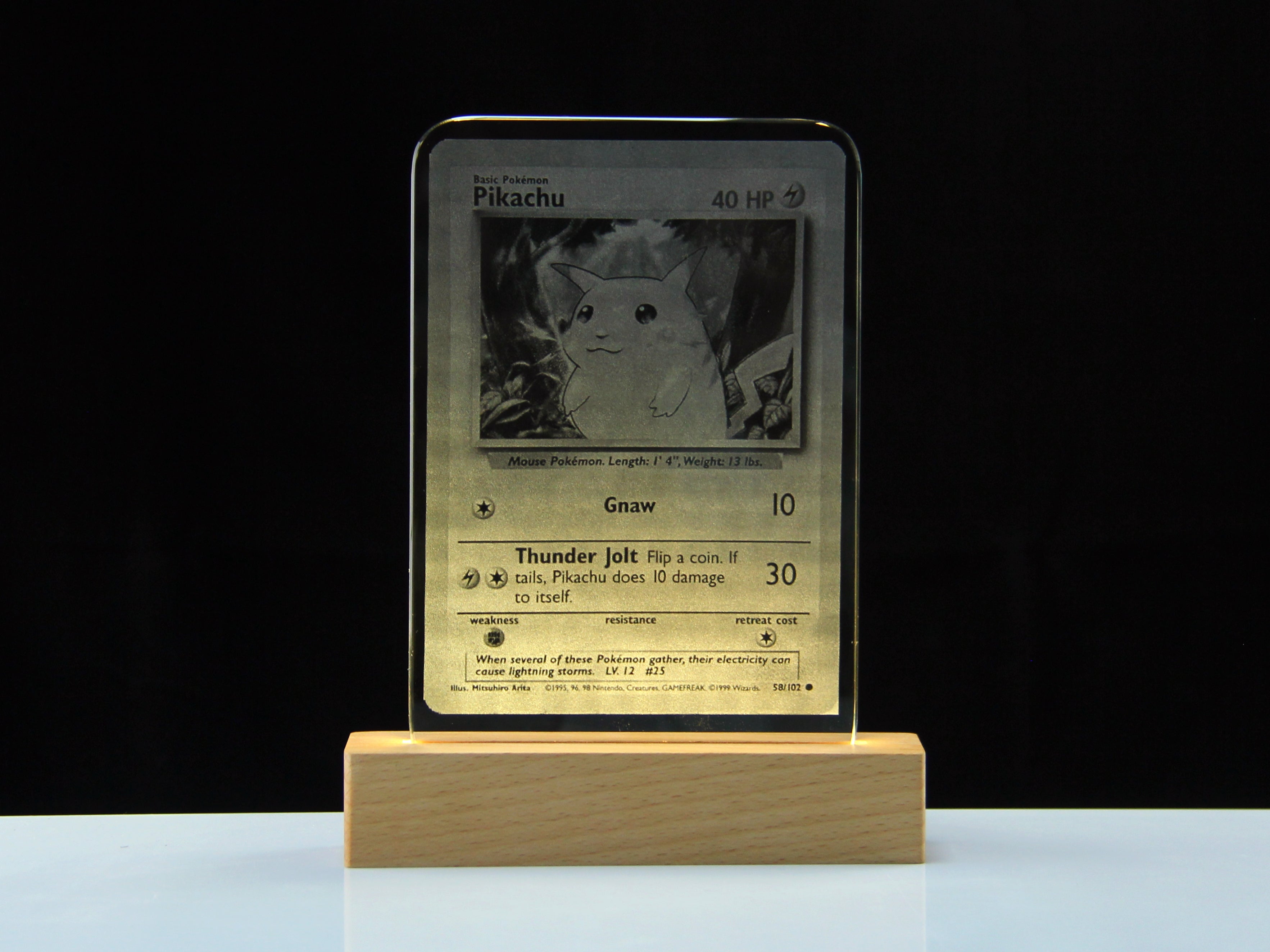 Pikachu Base Set 1999 Crystal Card Series
