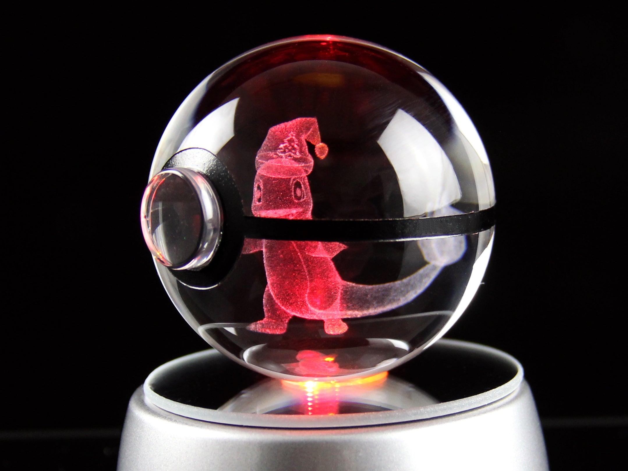 CHRISTMAS Charmander Large Crystal Pokeball