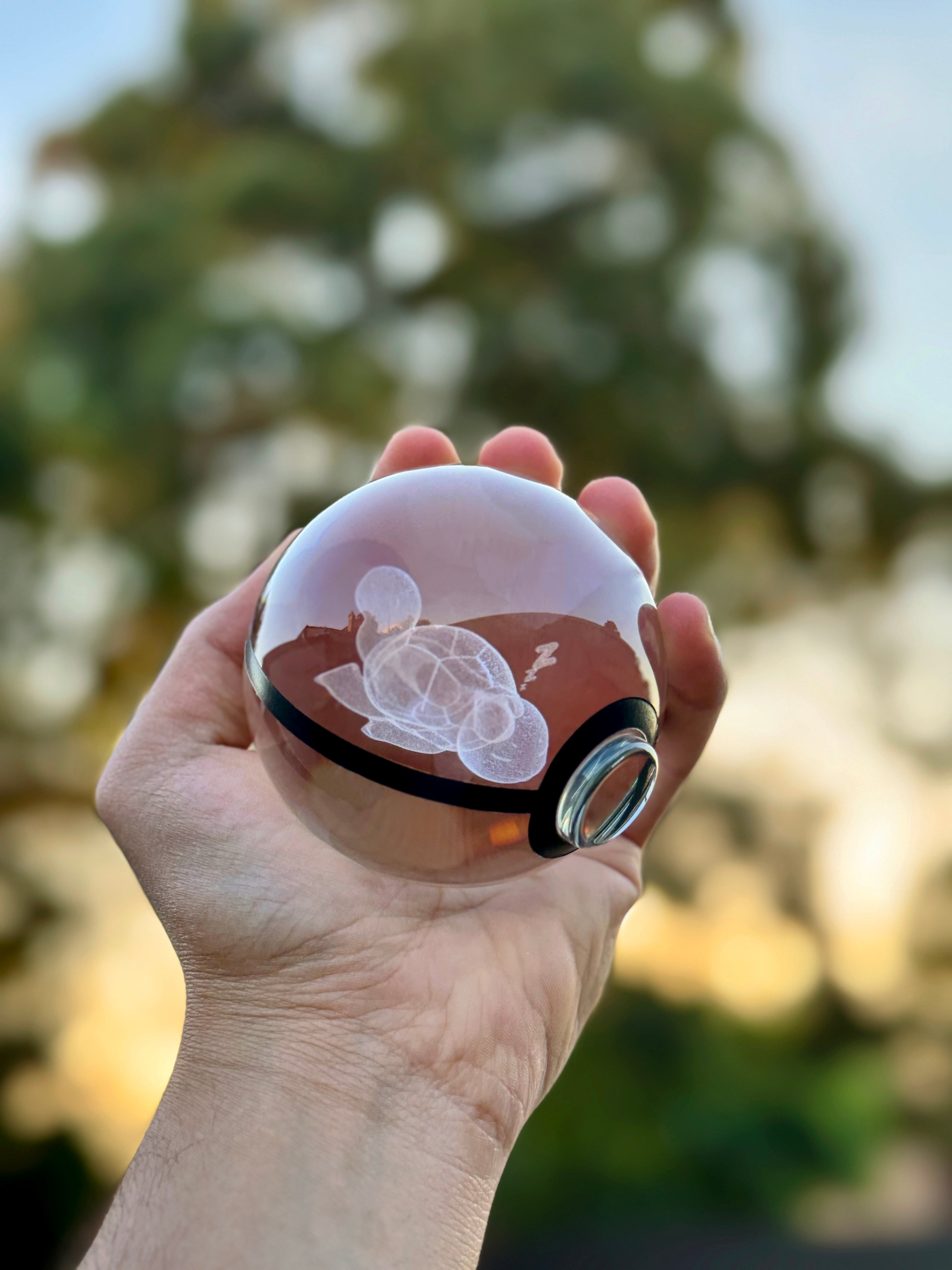 Sleeping Squirtle Large Crystal Pokeball