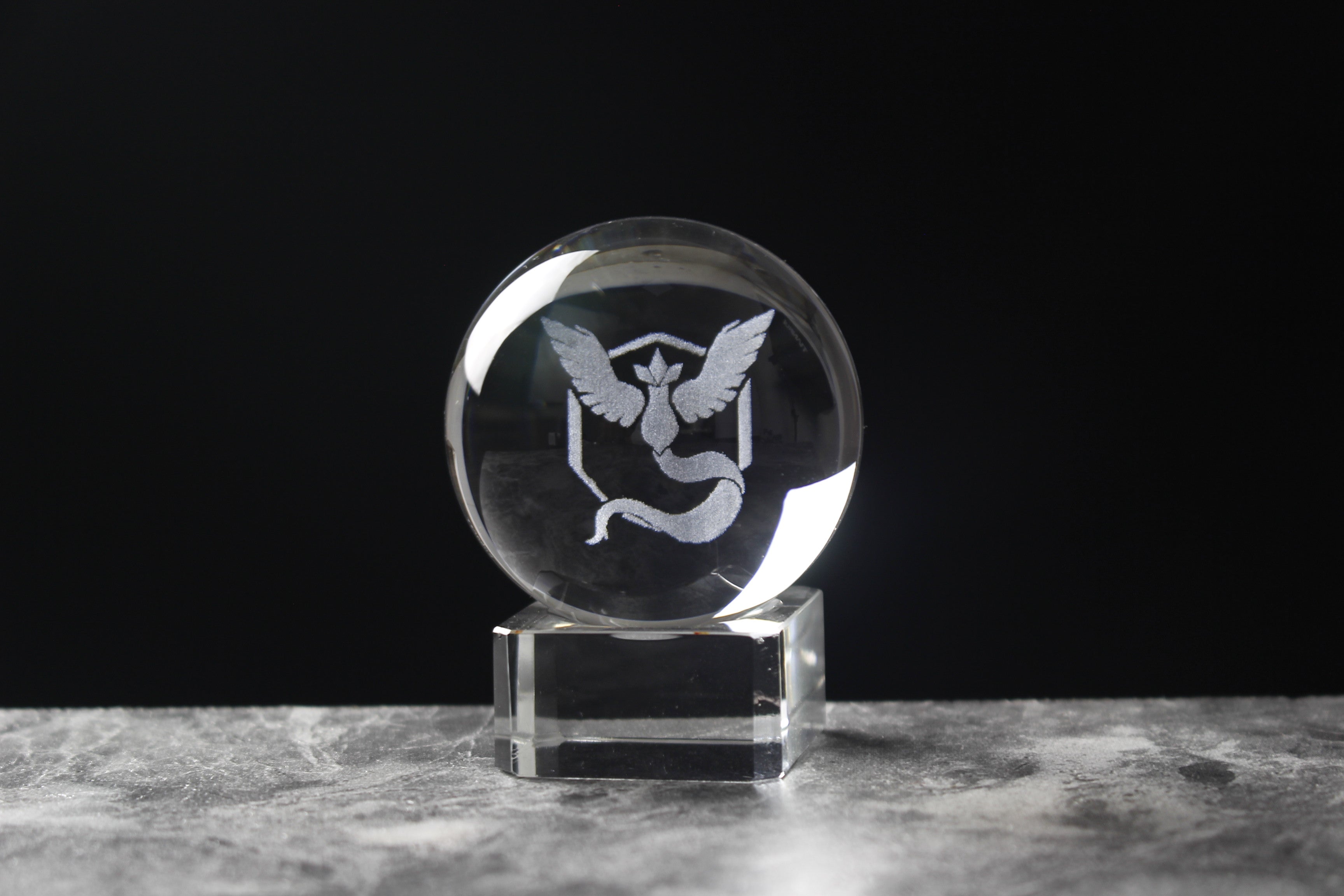 Team Mystic Engraved in Crystal Ball