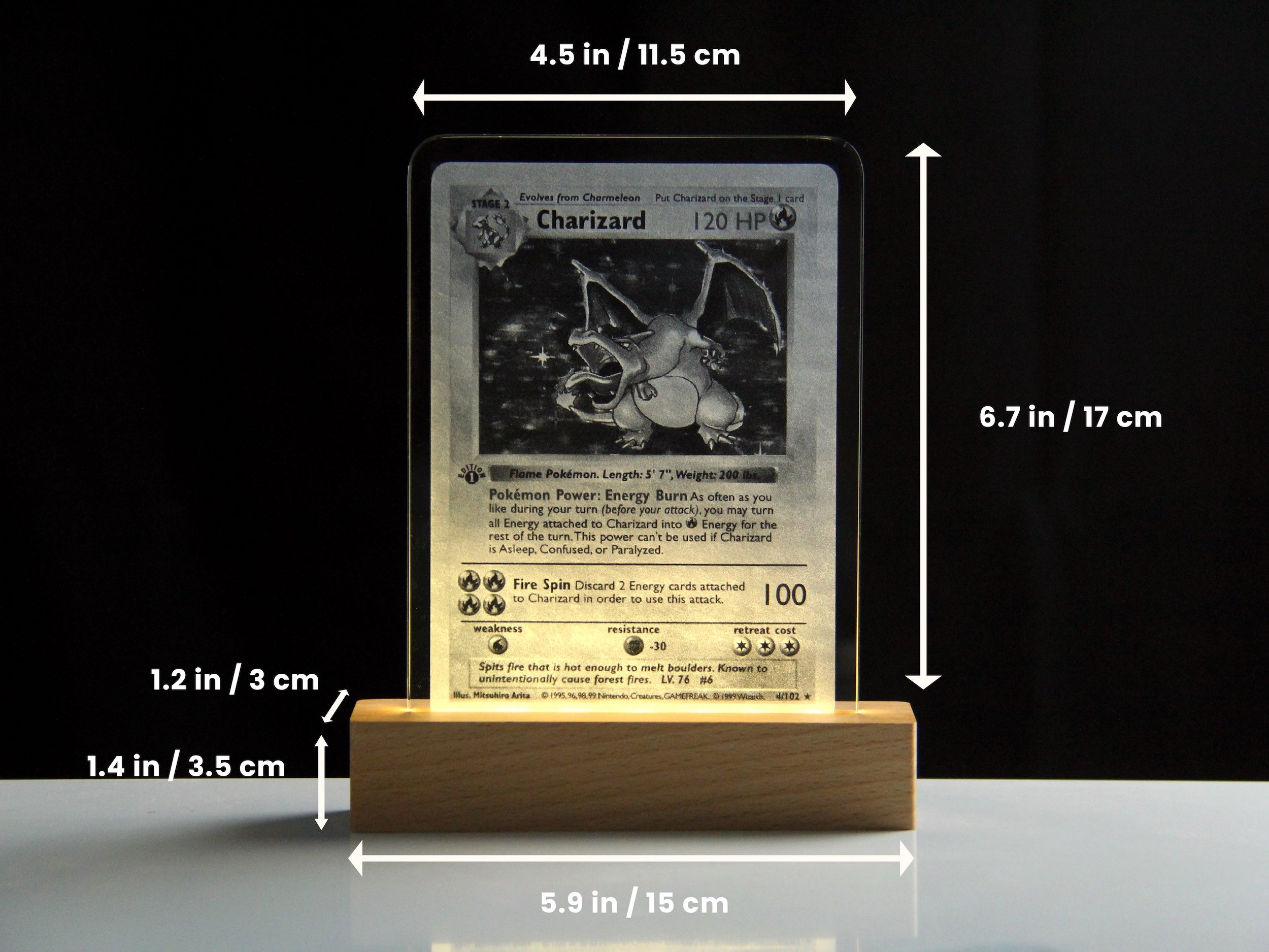 Charizard 1999 Base Set Crystal Card Series