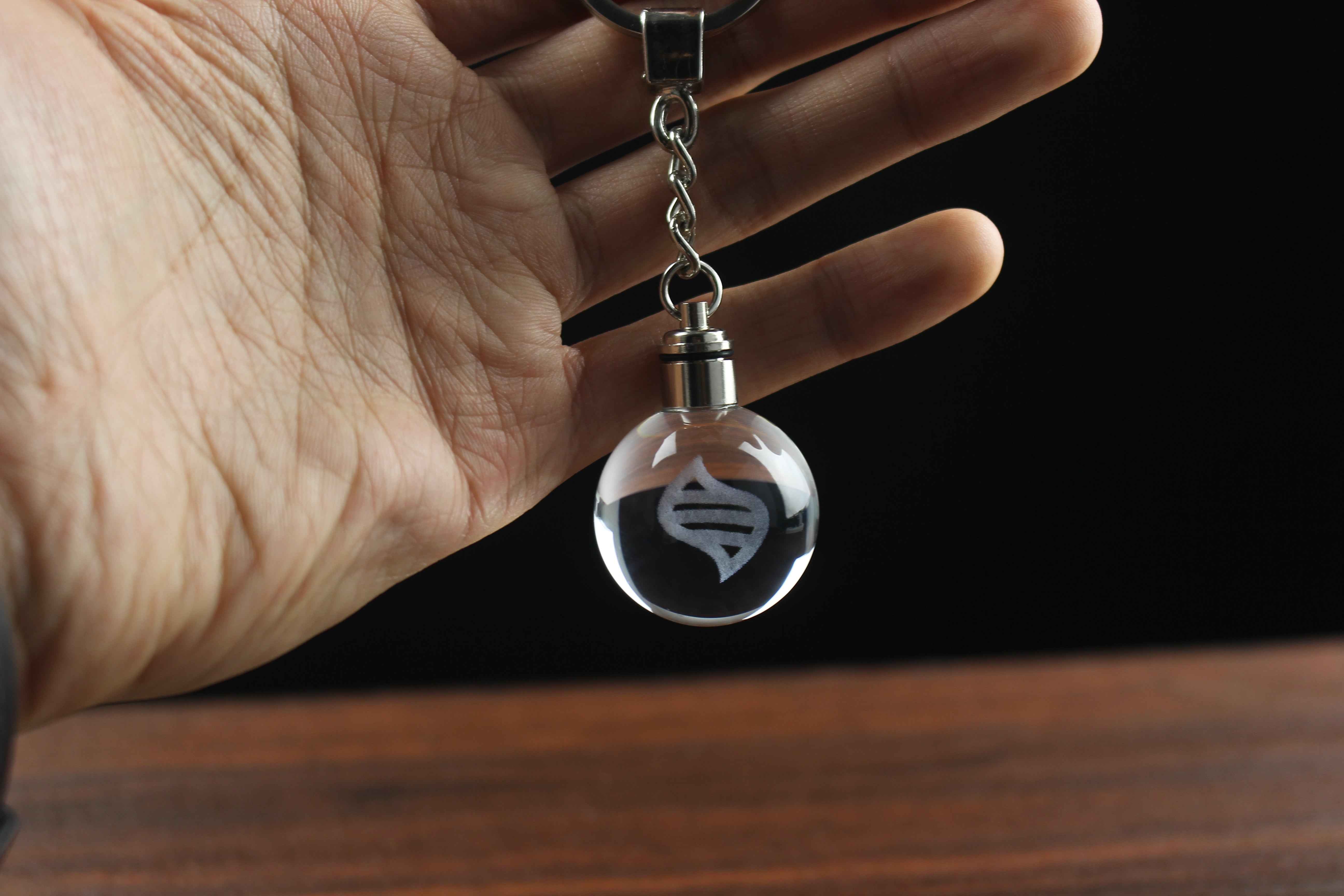 Mega Stone Engraved in Crystal Ball Keychain
