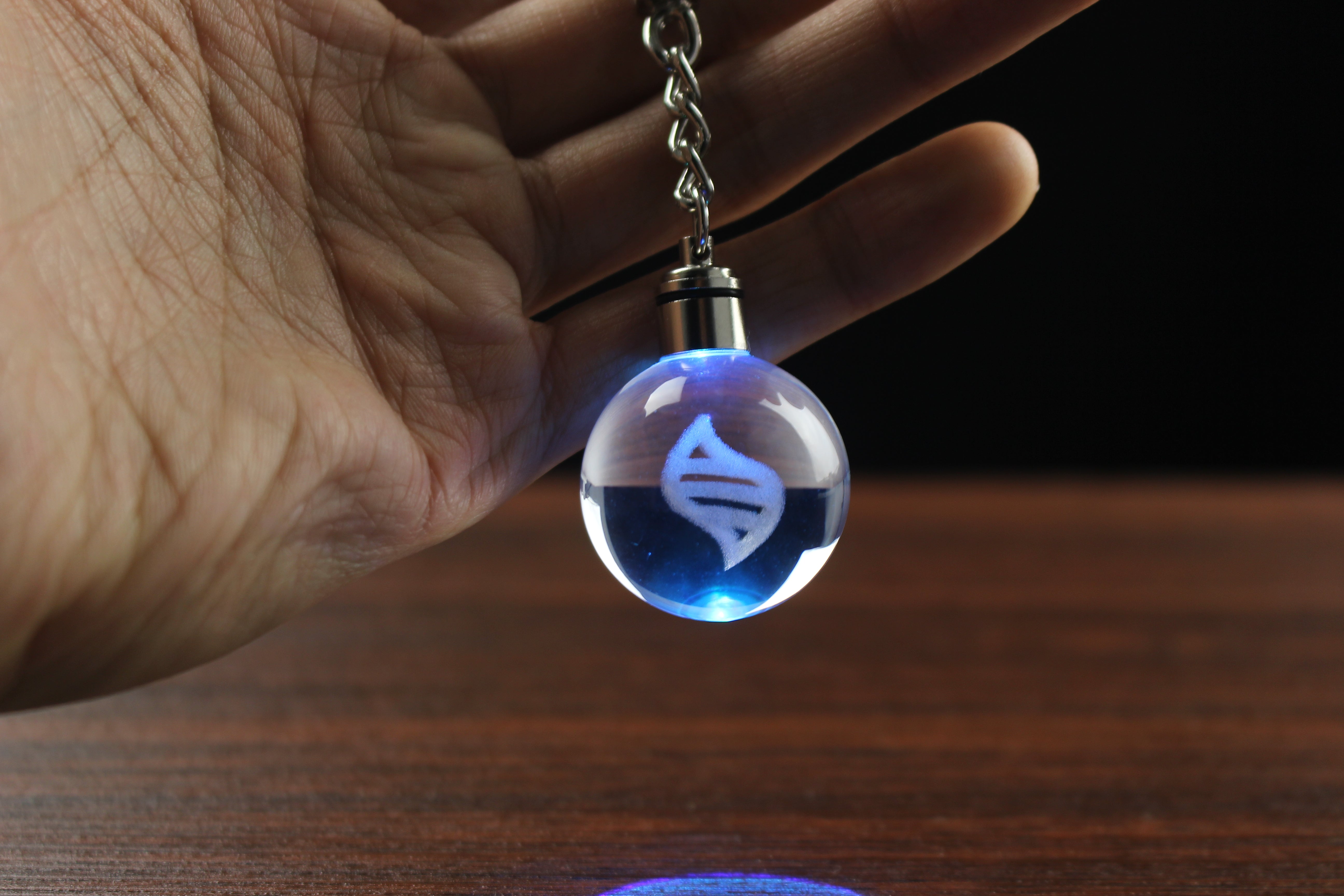 Mega Stone Engraved in Crystal Ball Keychain