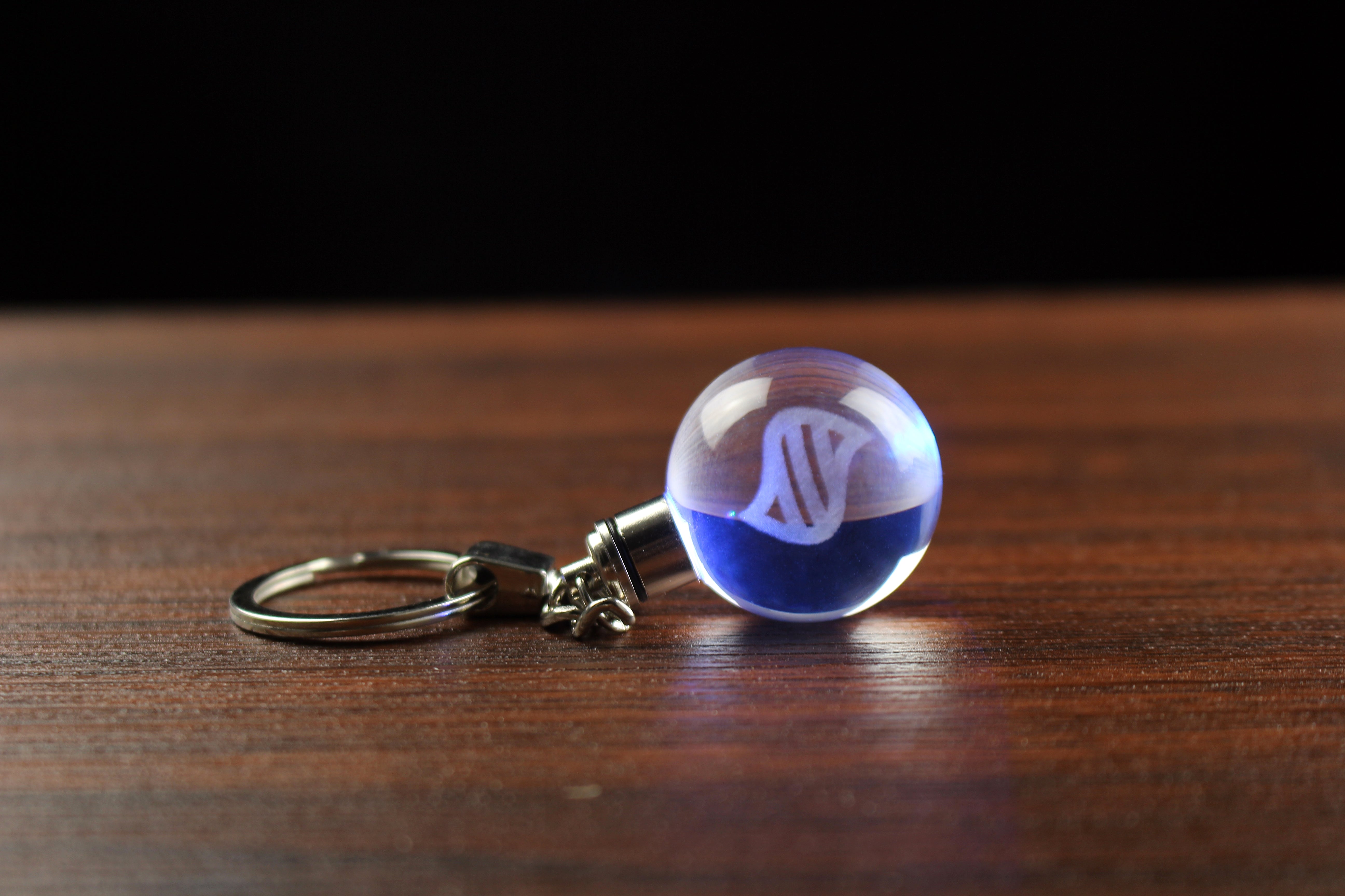 Mega Stone Engraved in Crystal Ball Keychain