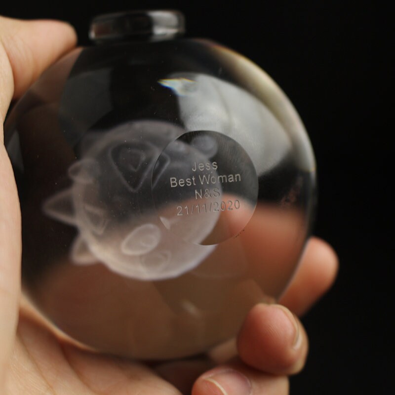 Custom Written Engraving for Crystal Pokeball
