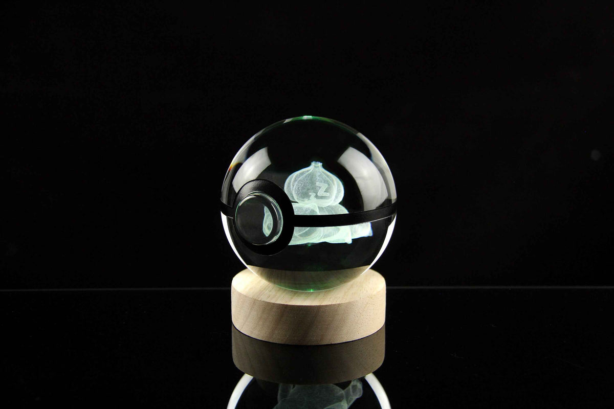 Sleeping Bulbasaur Large Crystal Pokeball
