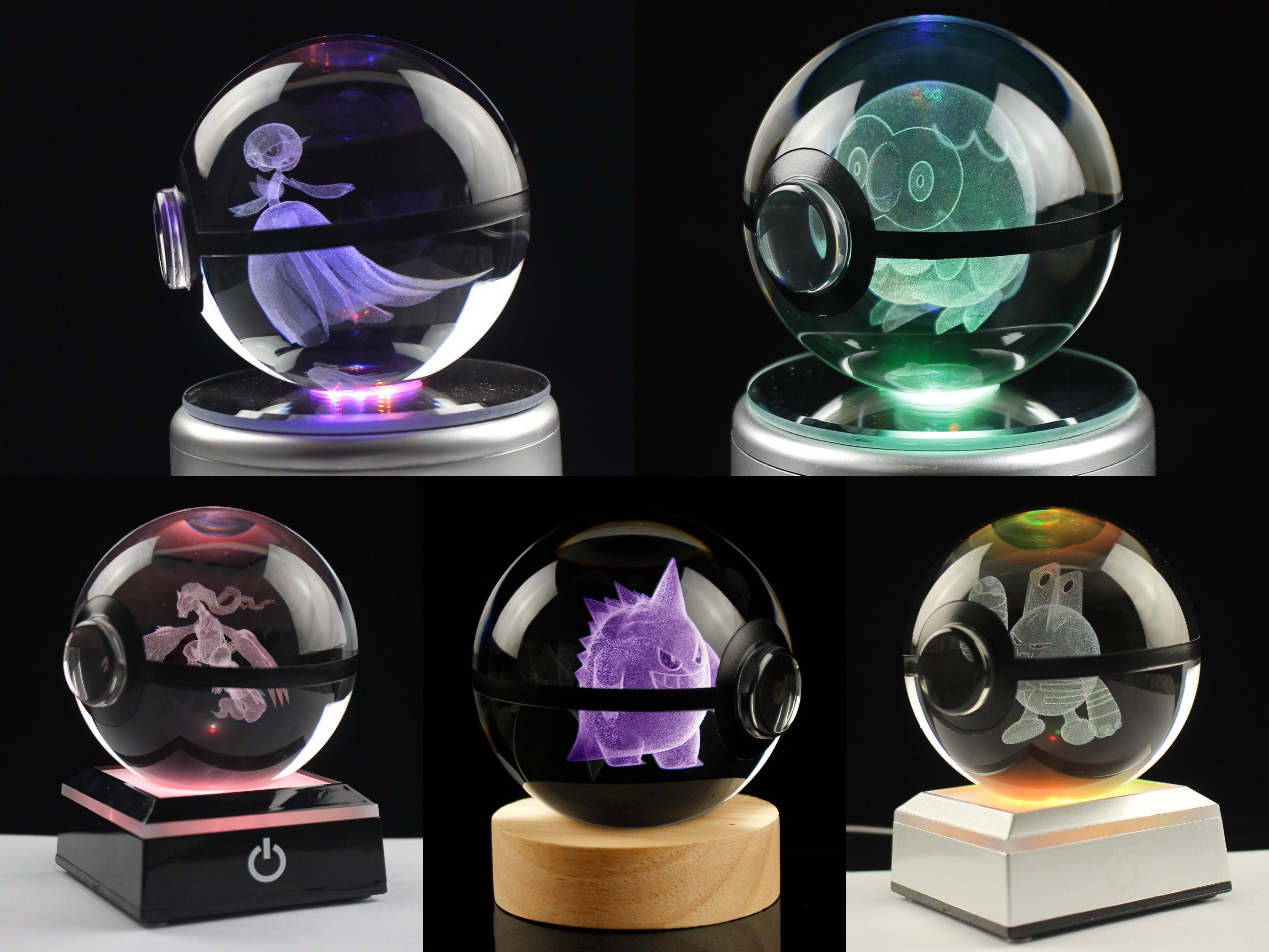 80MM Large Crystal Pokeball (350+ Styles) – GlowingPokeballs