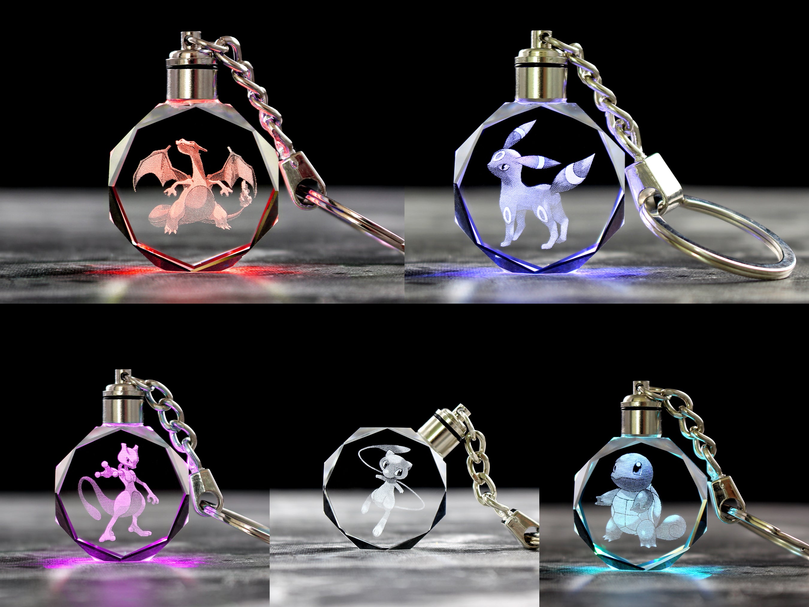 Octagon Crystal Keychain