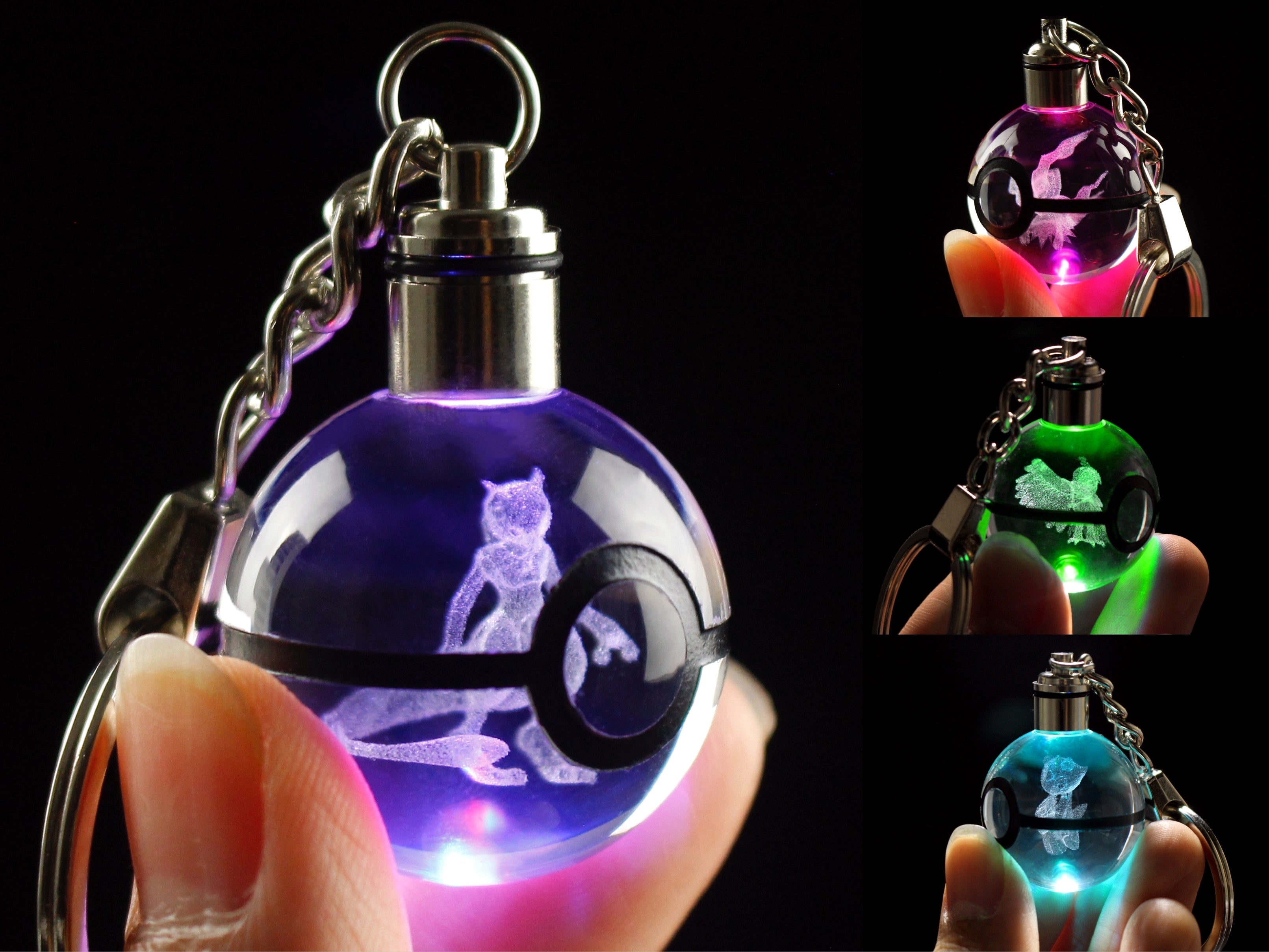 Crystal Pokeball Key Chains