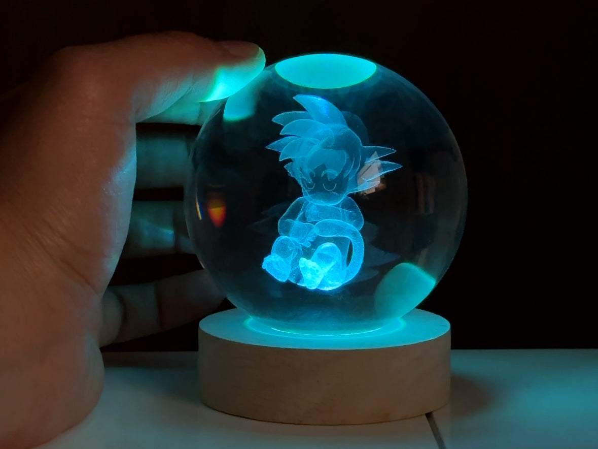 Baby Goku Engraved Crystal Orb