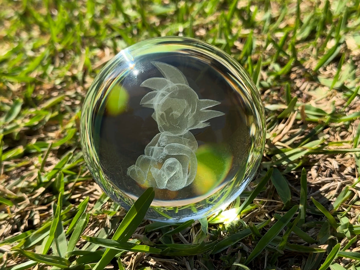 Baby Goku Engraved Crystal Orb