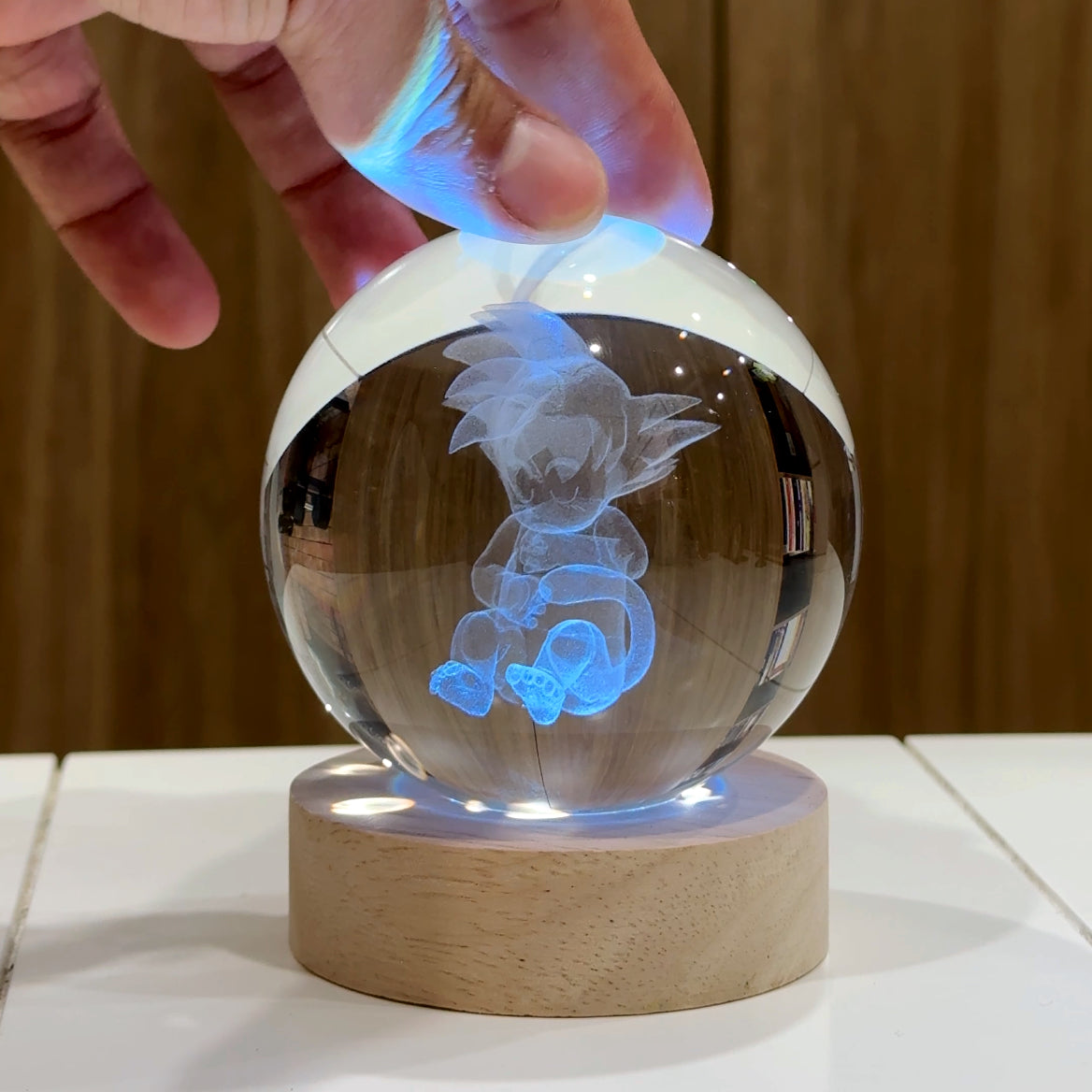 Baby Goku Engraved Crystal Orb