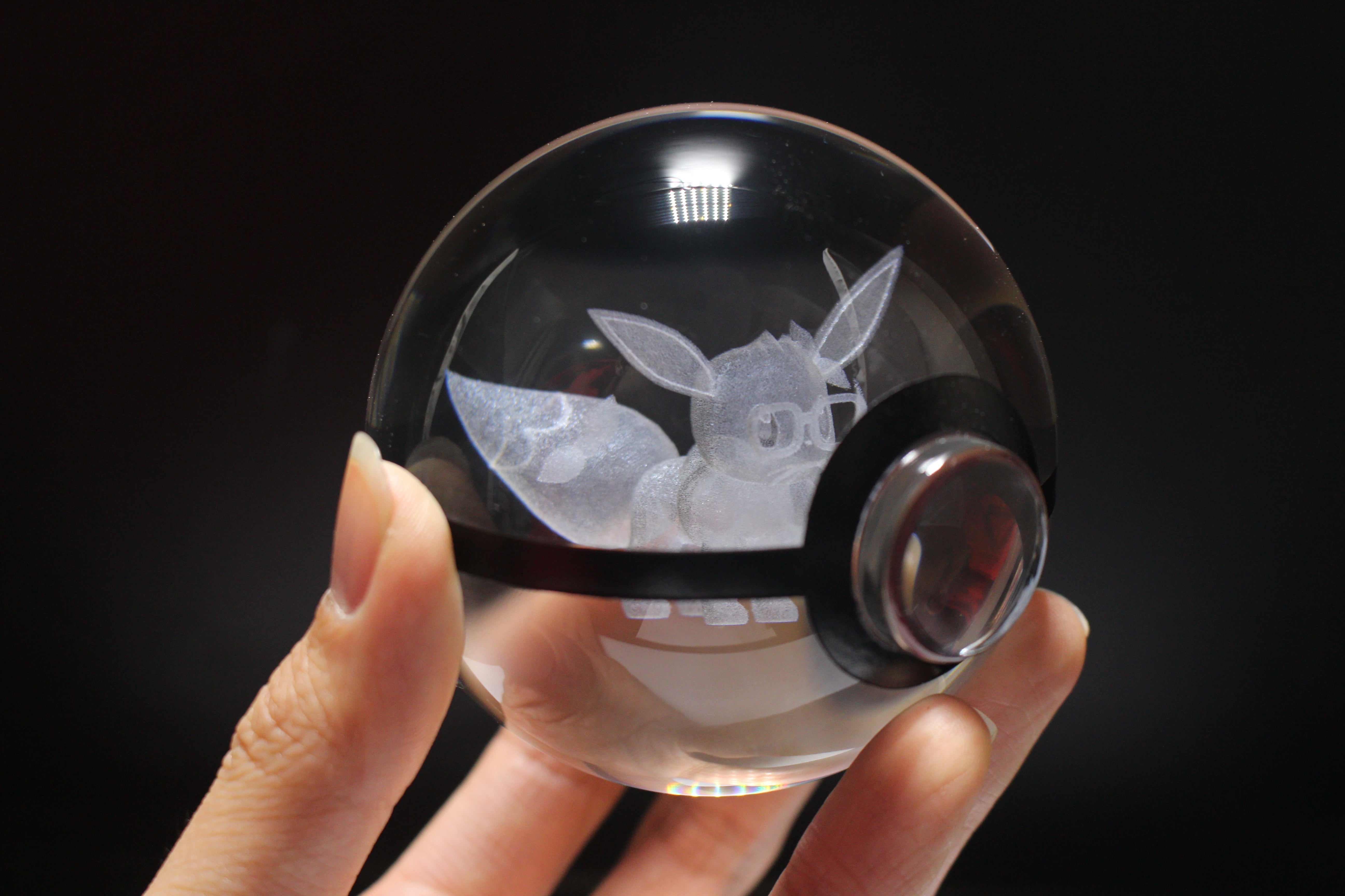 Eevee and Flowers Large Crystal Pokeball