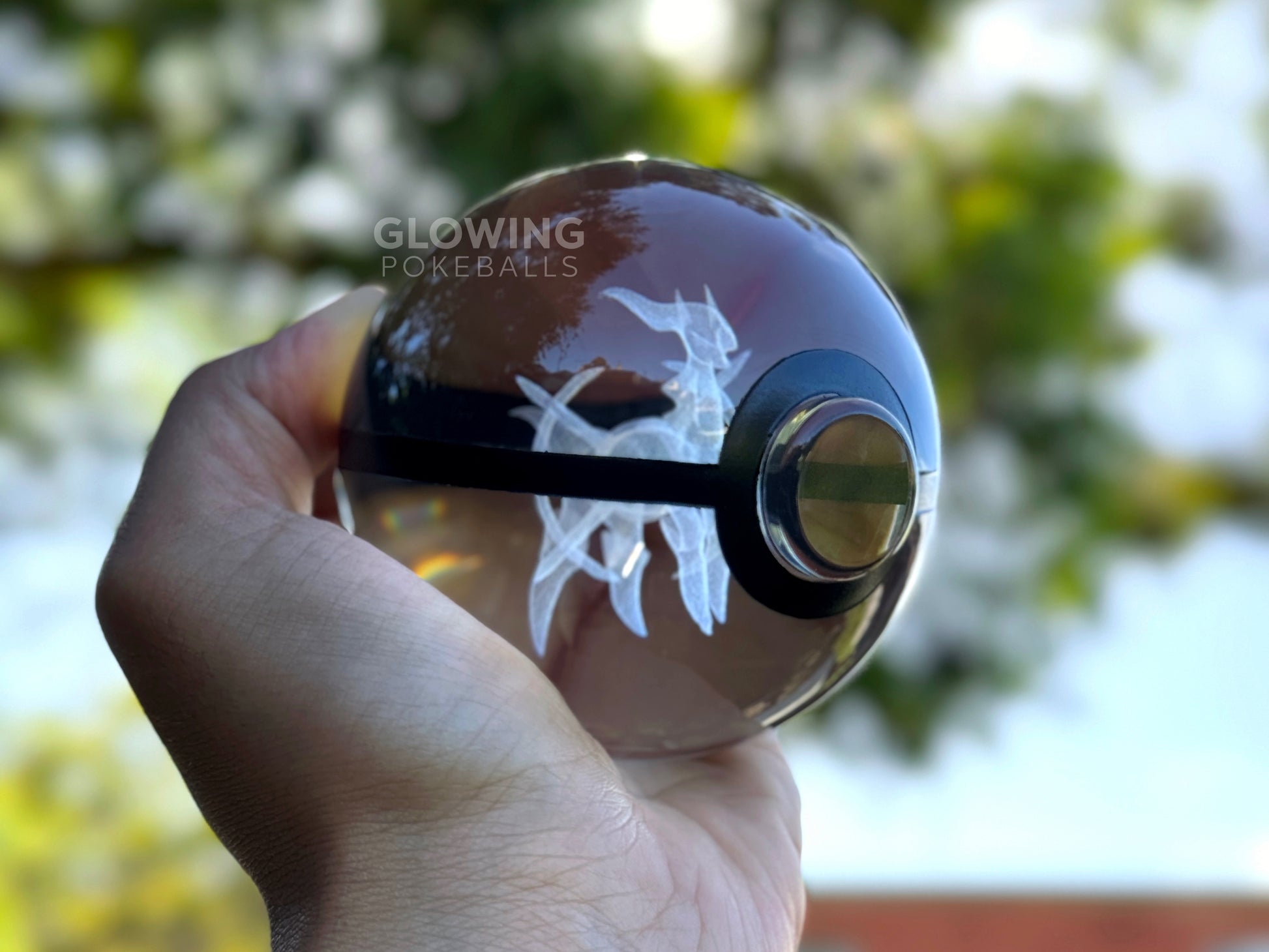 Arceus Crystal Pokeball outside in the sun
