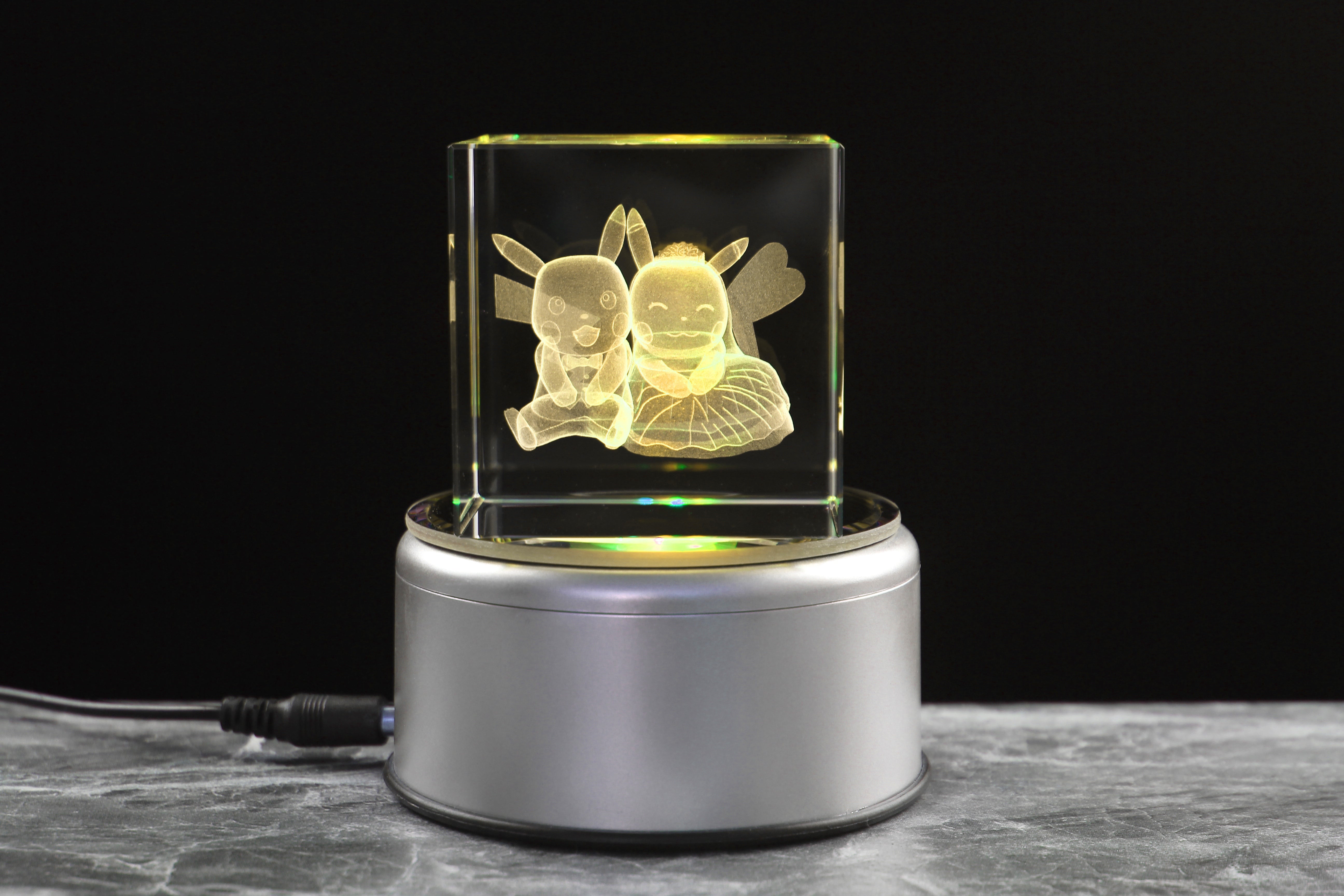 Pikachu Couple Crystal Cube