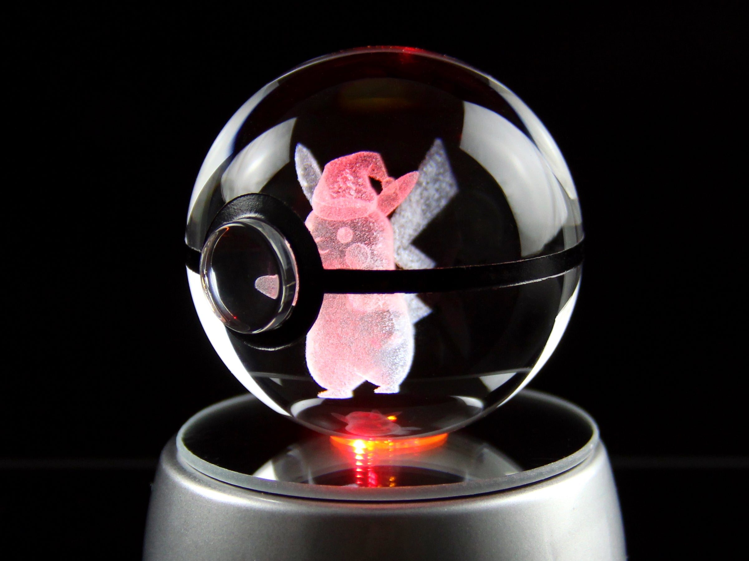 CHRISTMAS Pikachu Large Crystal Pokeball