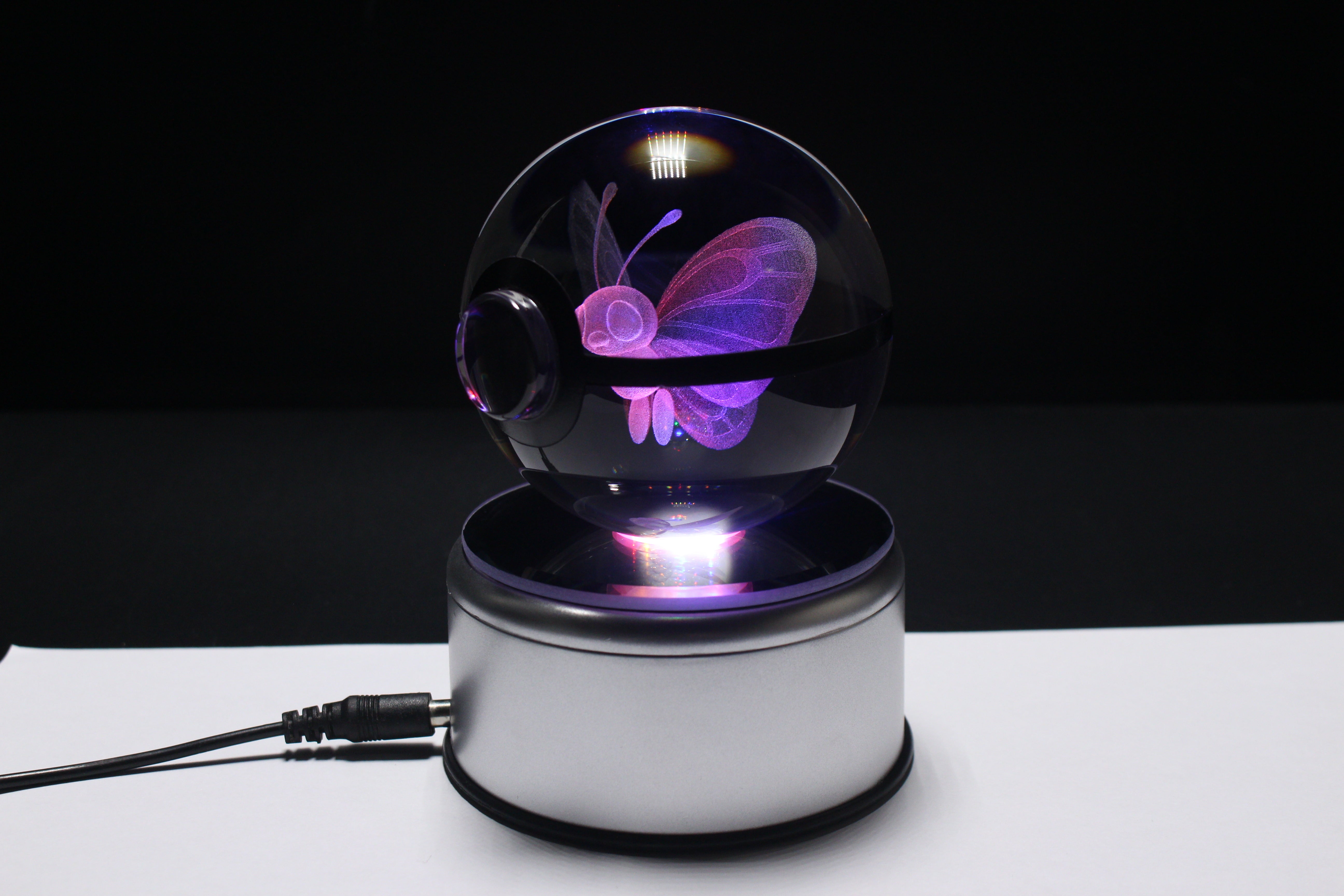 Butterfree Large Crystal Pokeball