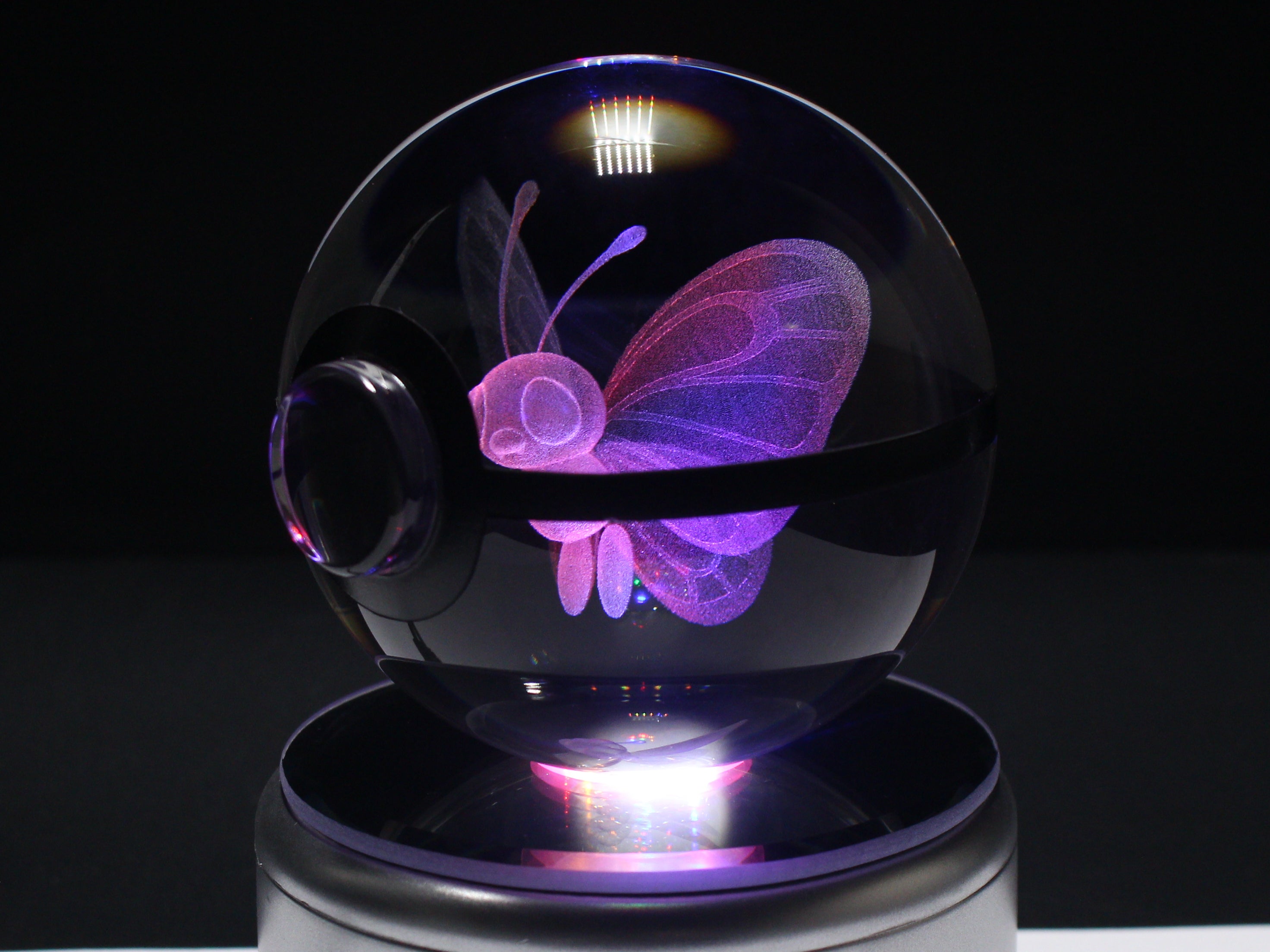 Butterfree Large Crystal Pokeball