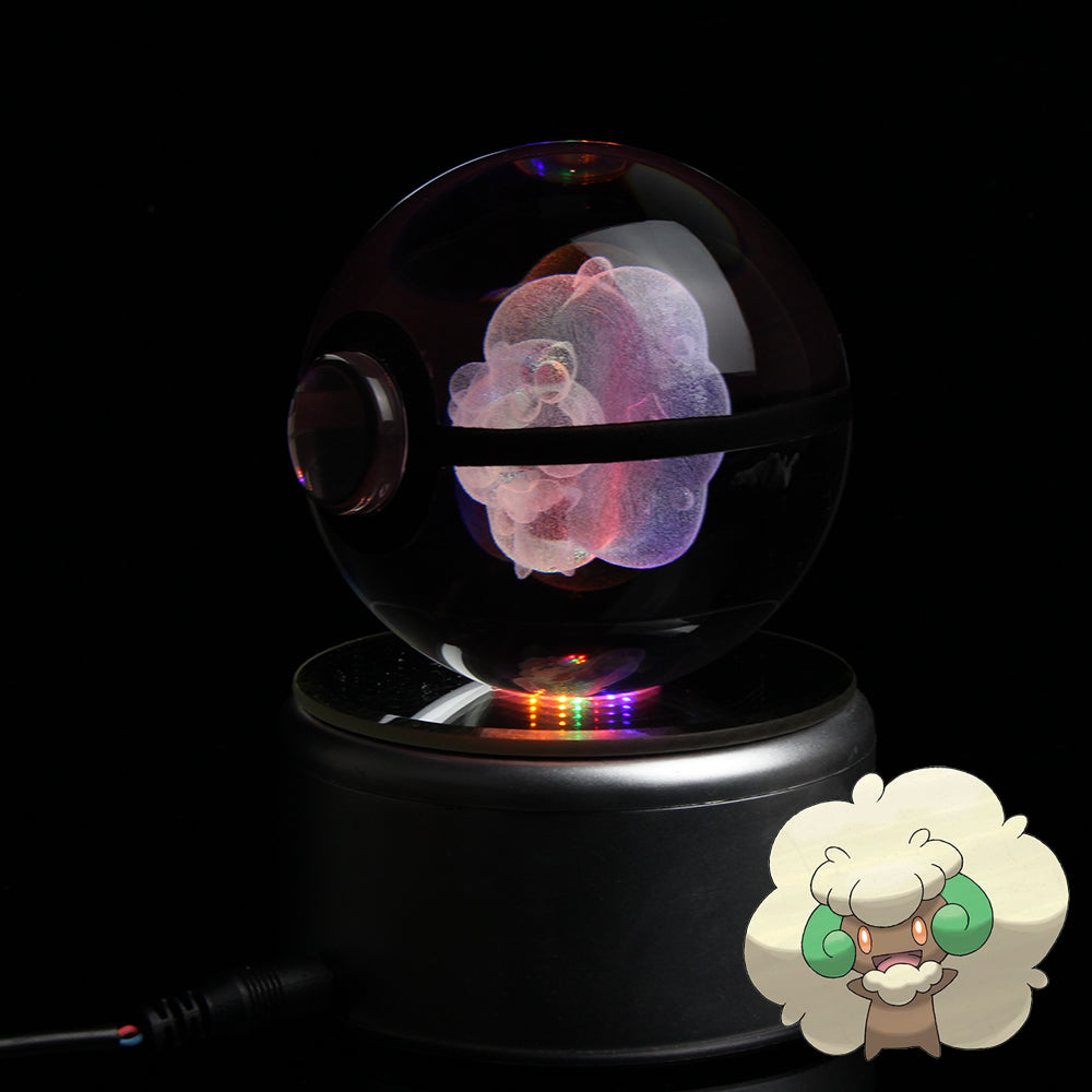 Whimsicott Large Crystal Pokeball