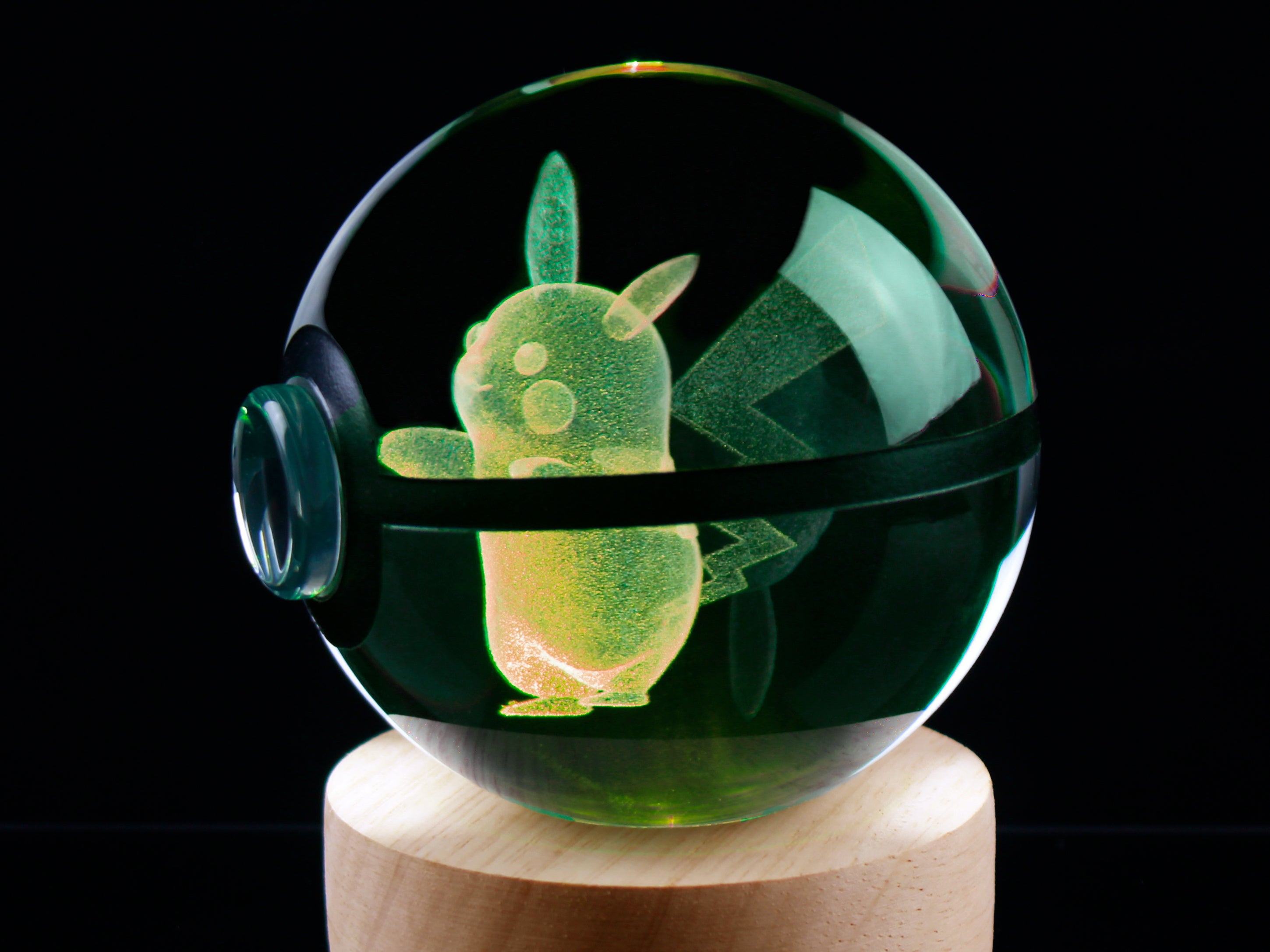 Pikachu Large Crystal Pokeball