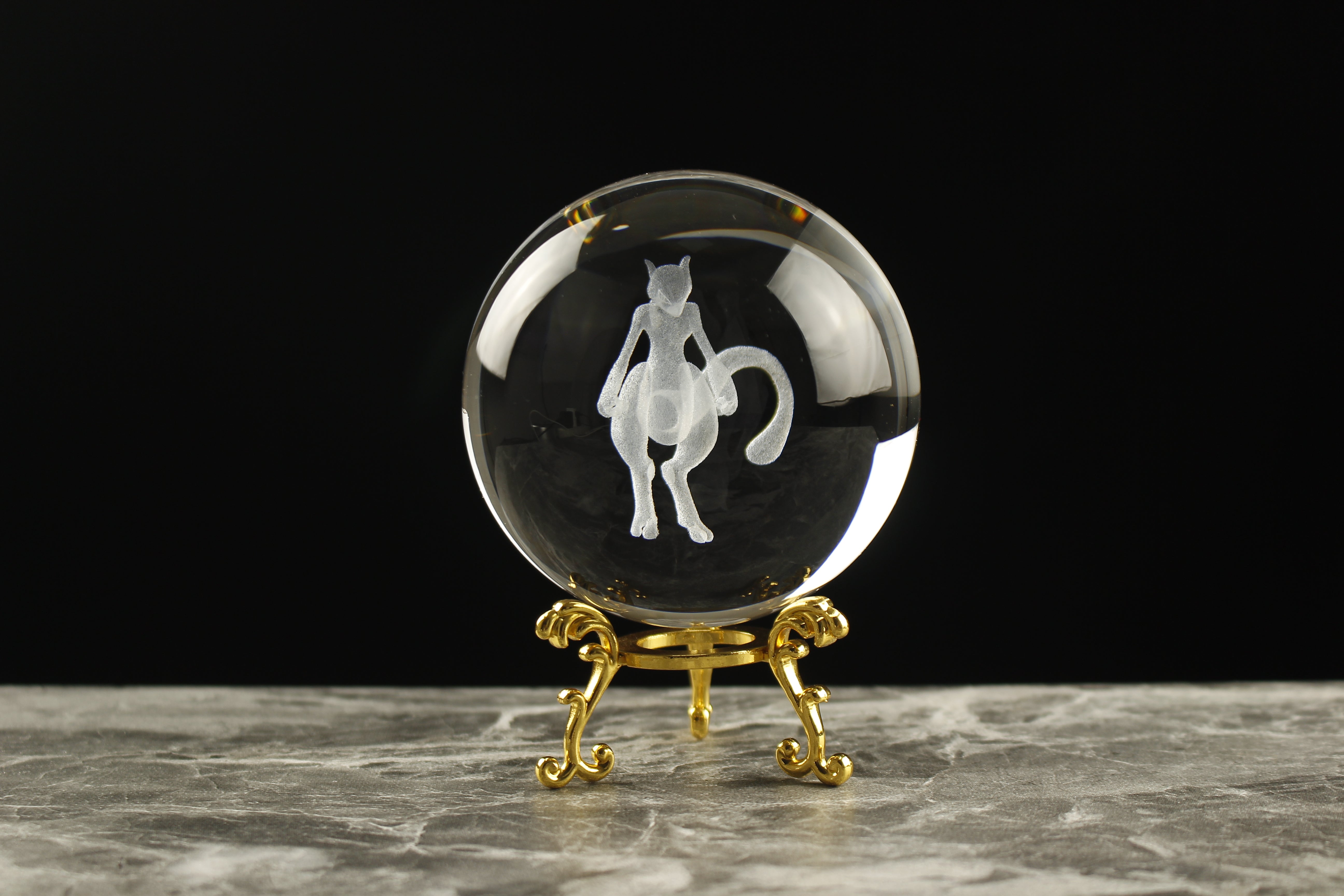 Mewtwo Engraved Crystal Orb