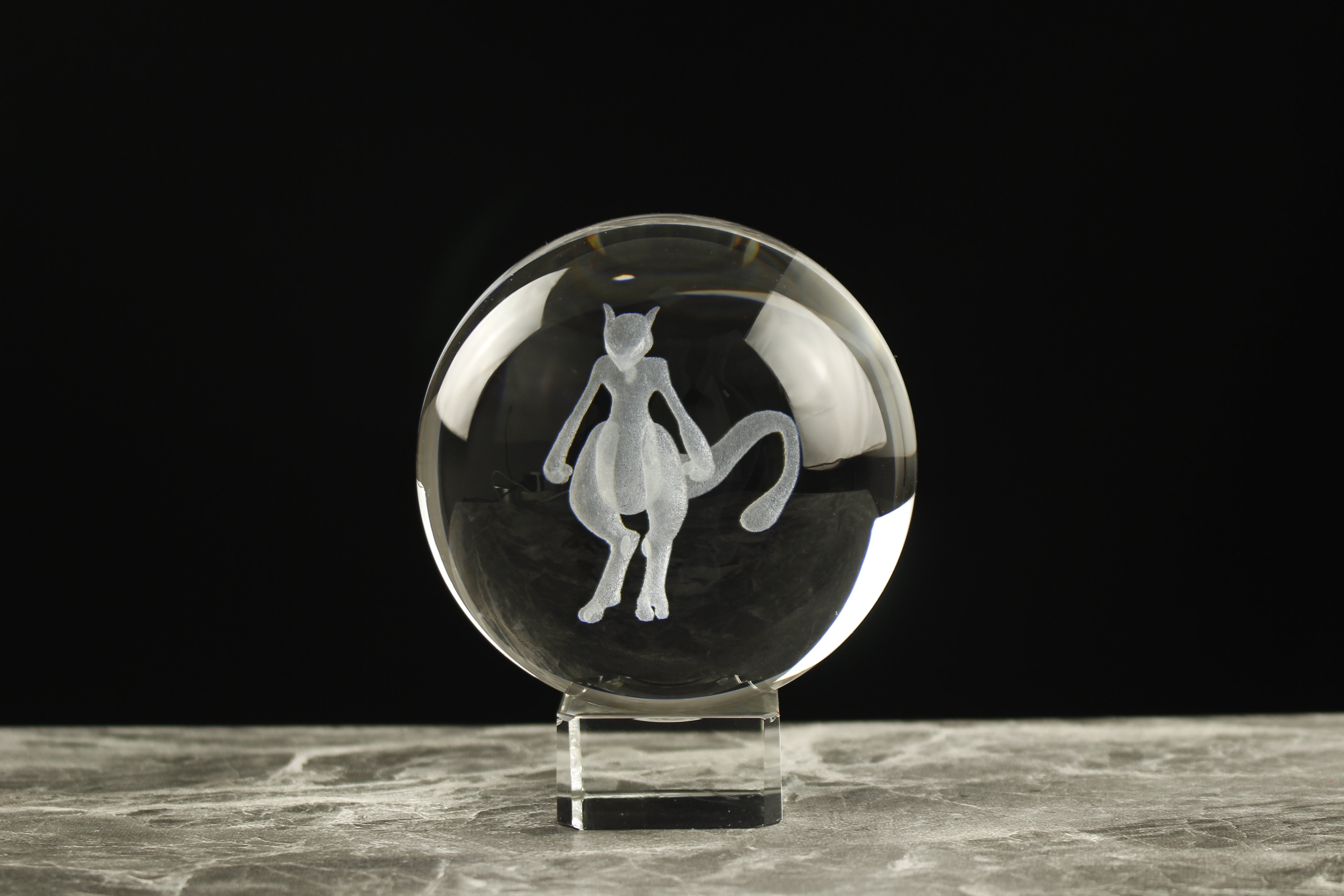 Mewtwo Engraved Crystal Orb