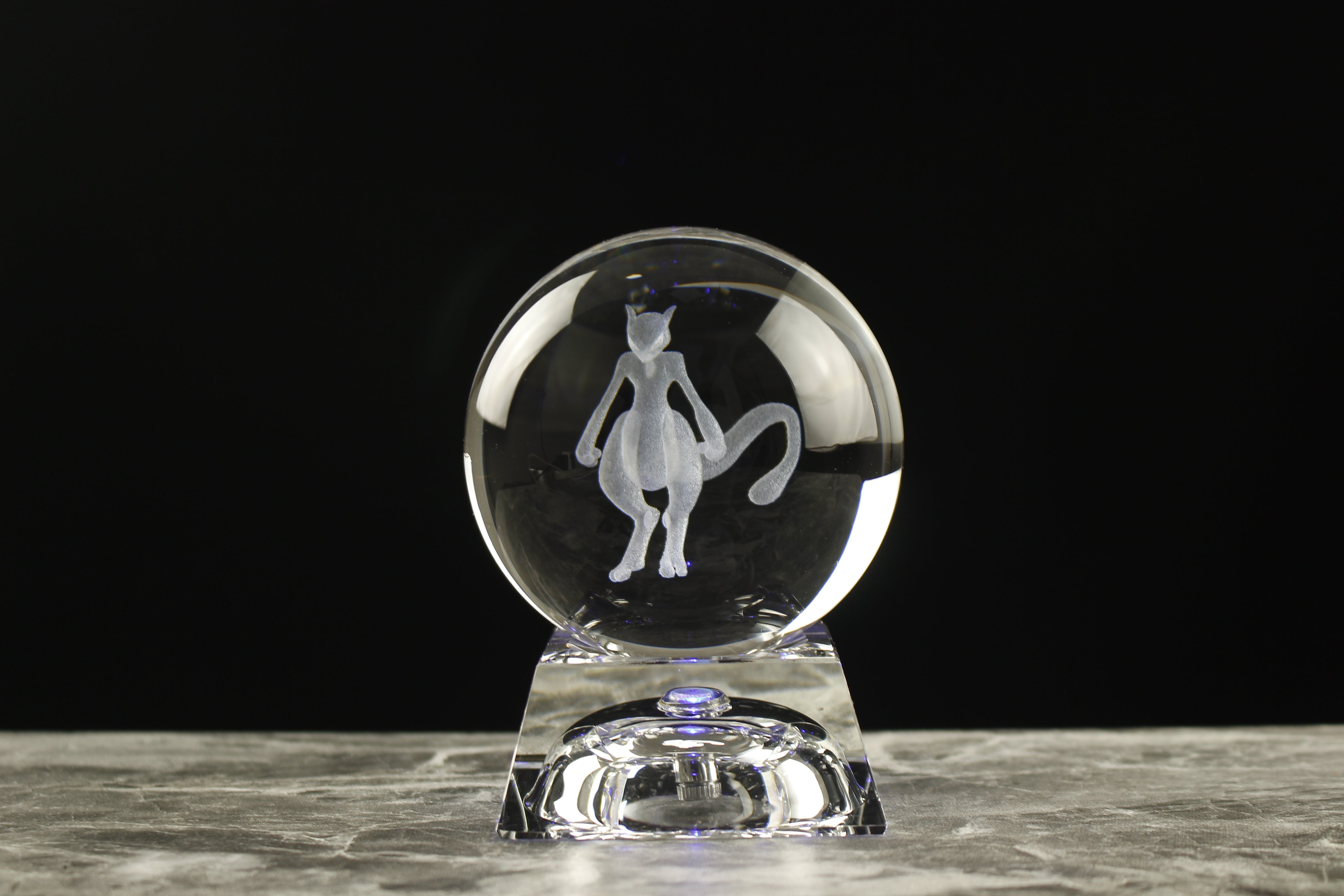 Mewtwo Engraved Crystal Orb