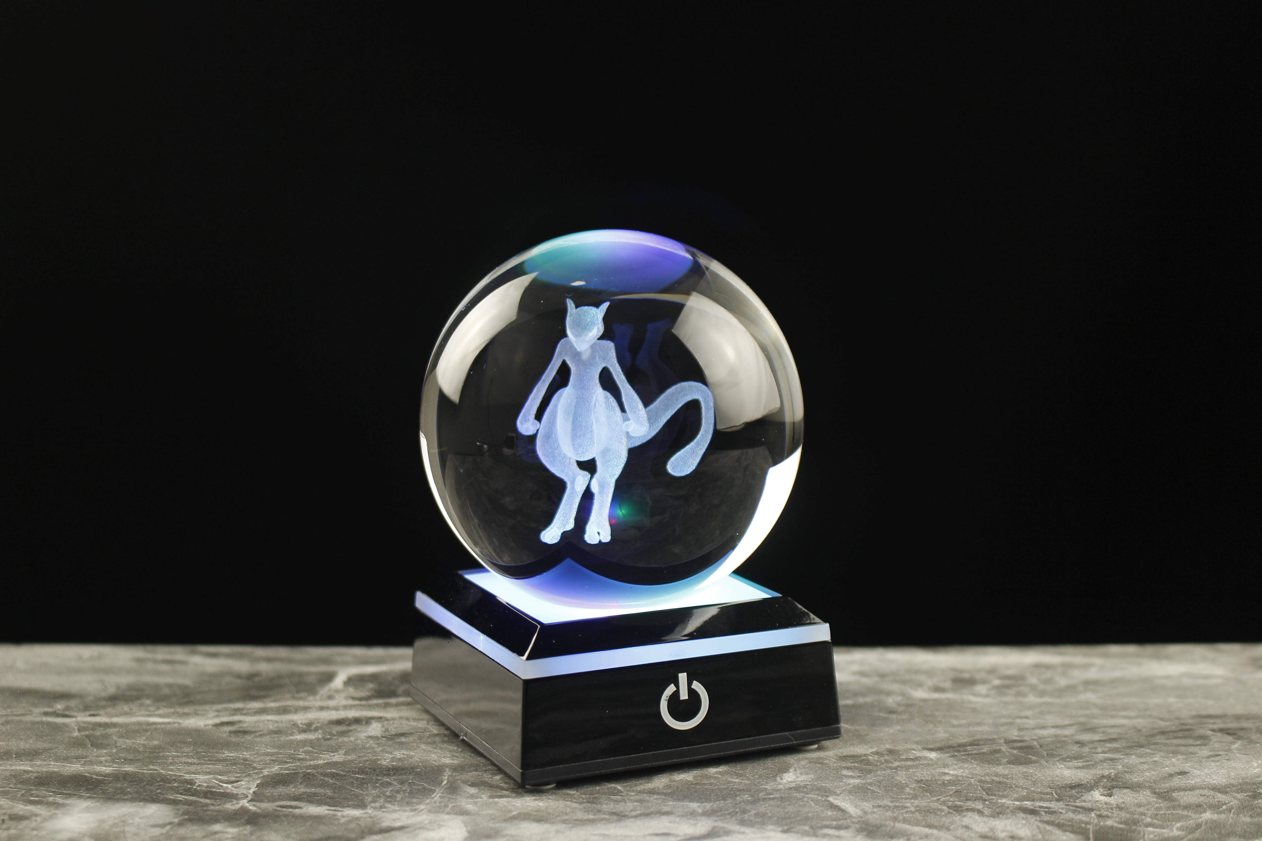 Mewtwo Engraved Crystal Orb