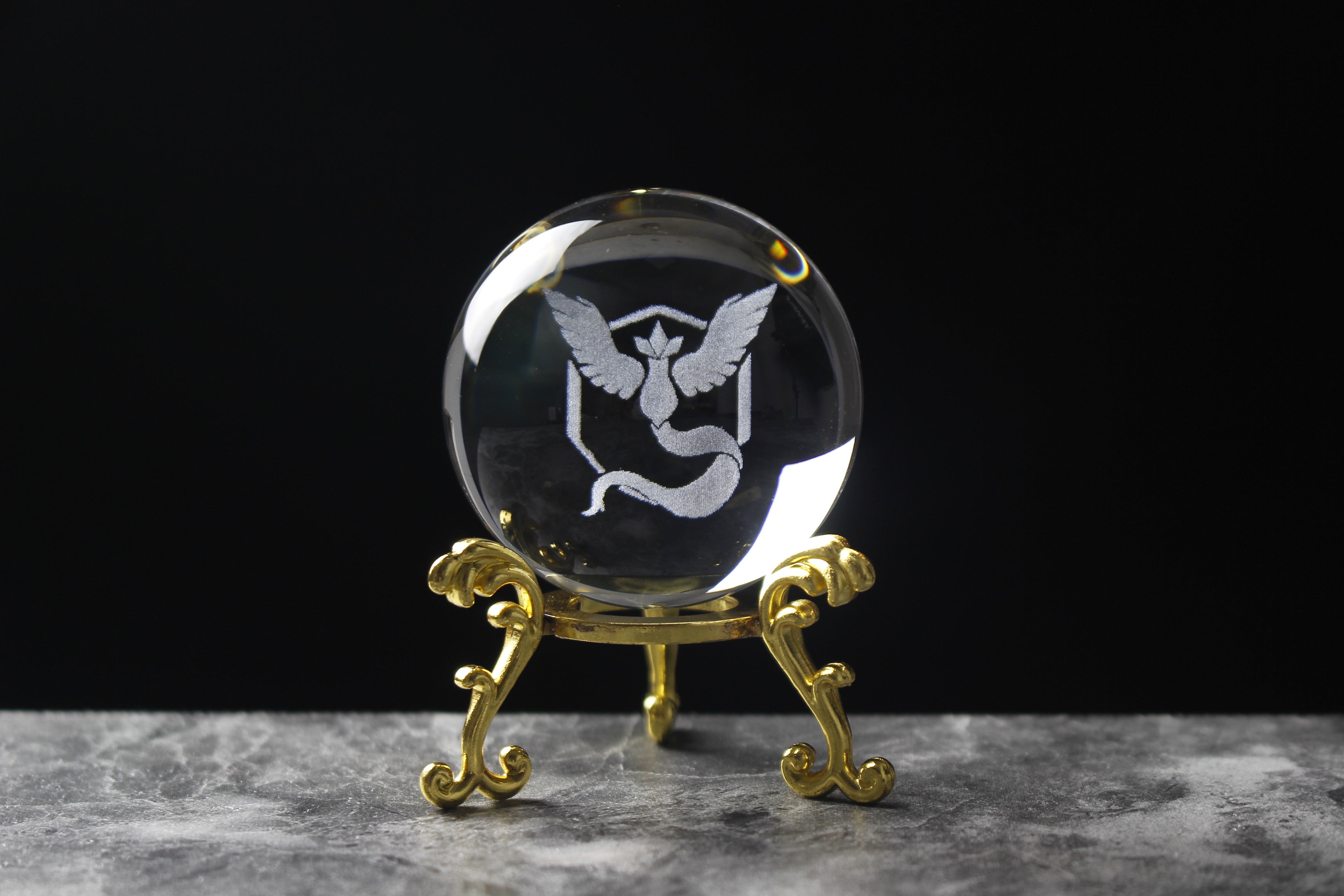 Team Mystic Engraved in Crystal Ball