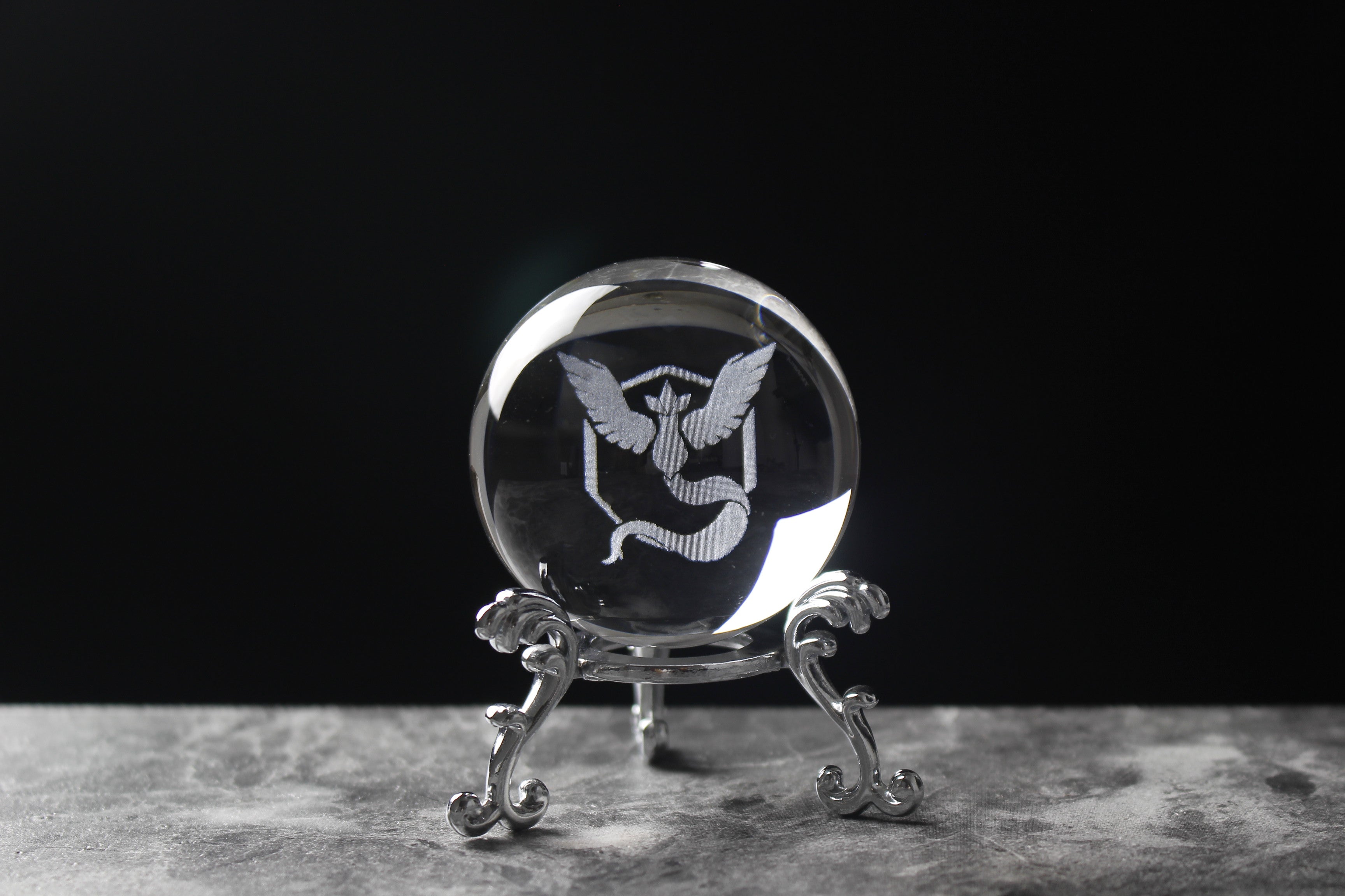 Team Mystic Engraved in Crystal Ball