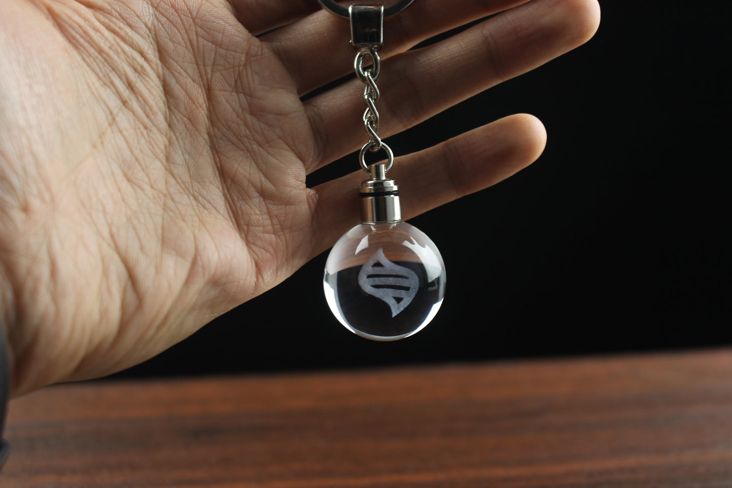 Mega Stone Engraved in Crystal Ball Keychain