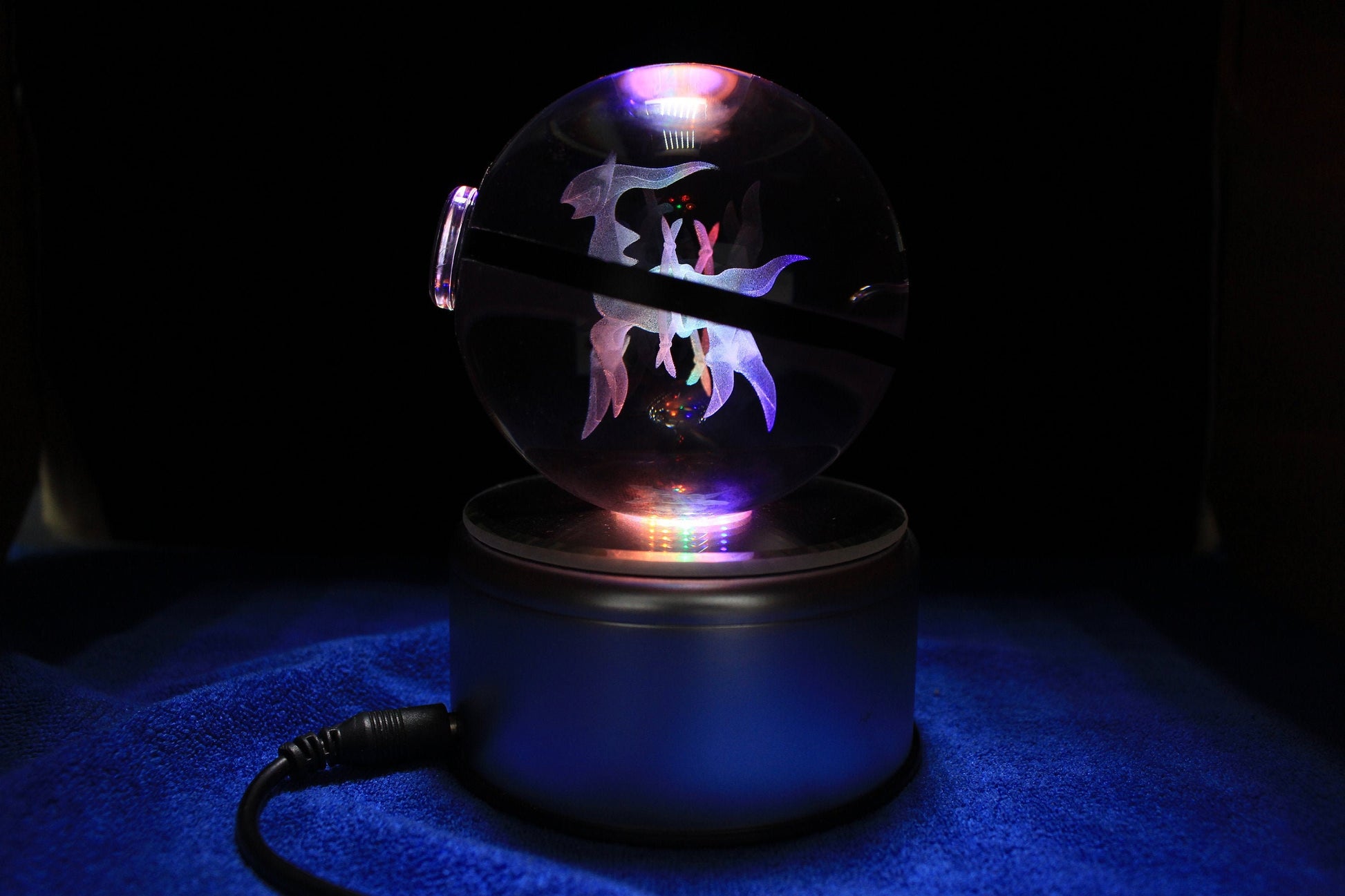 Arceus Crystal Pokeball on Rotating LED base