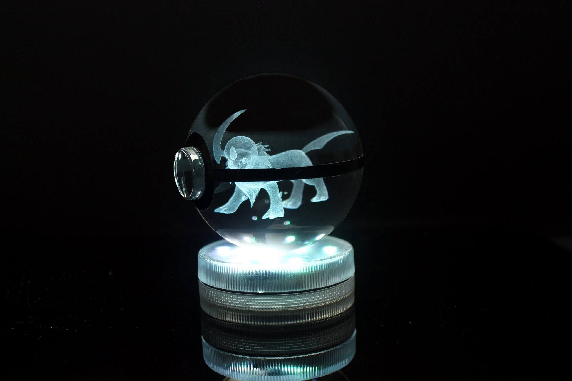 Absol Crystal Pokeball on our Remote controlled LED base.