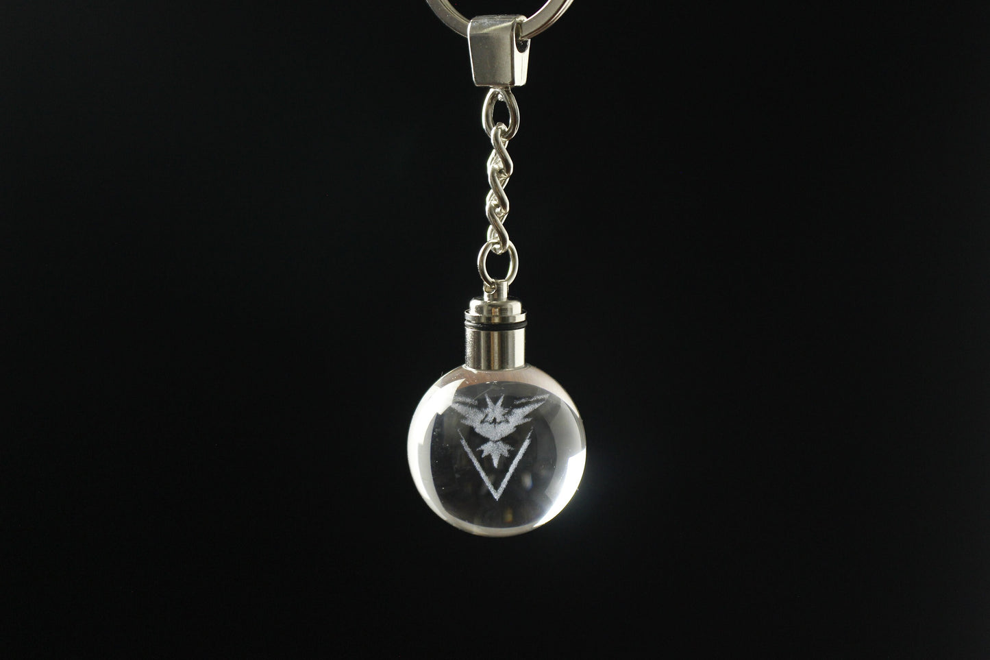 Team Instinct Mystic and Valor Engraved Crystal Keychain