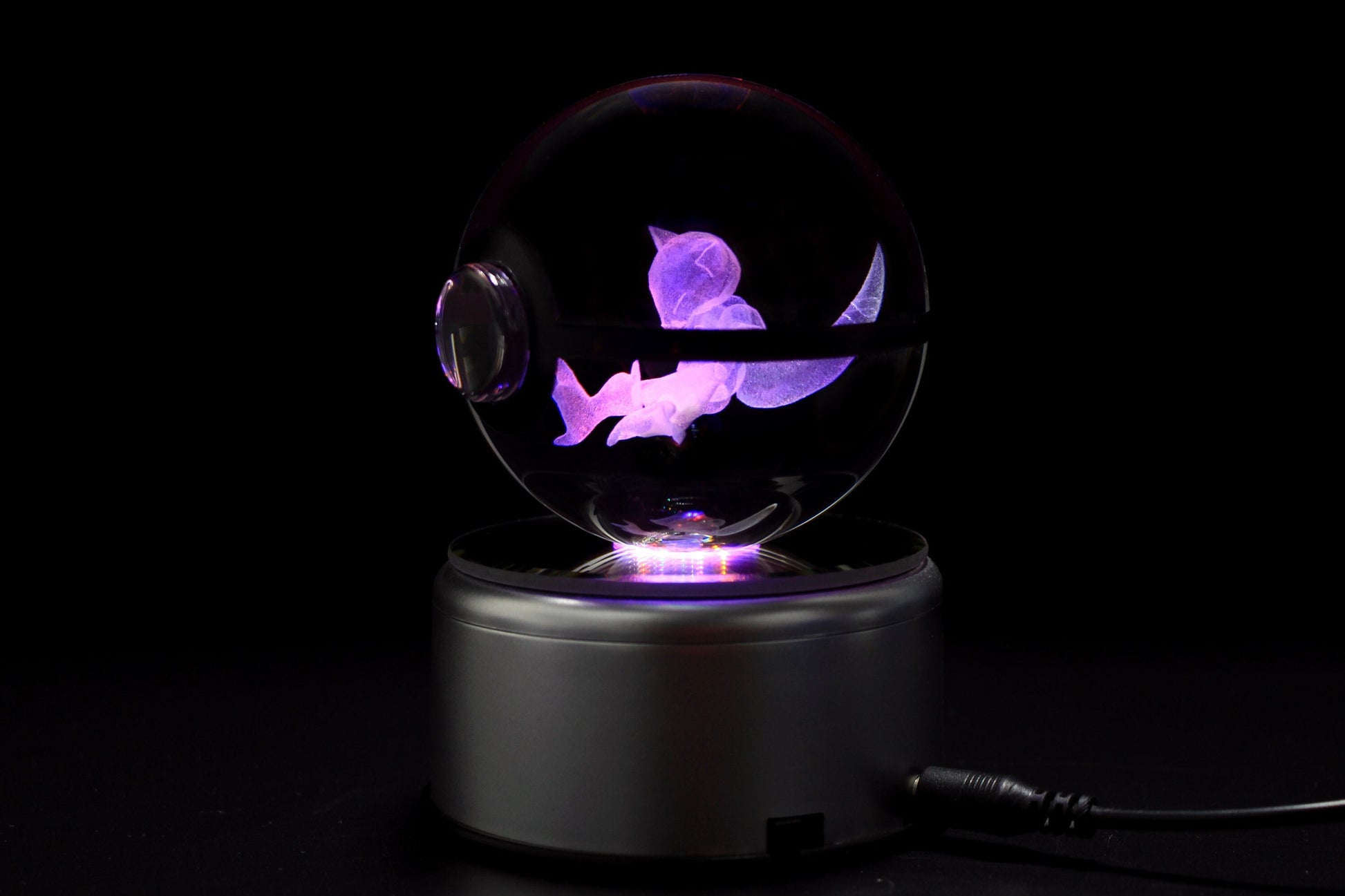 Abra Crystal Pokeball and a LED Rotating Base